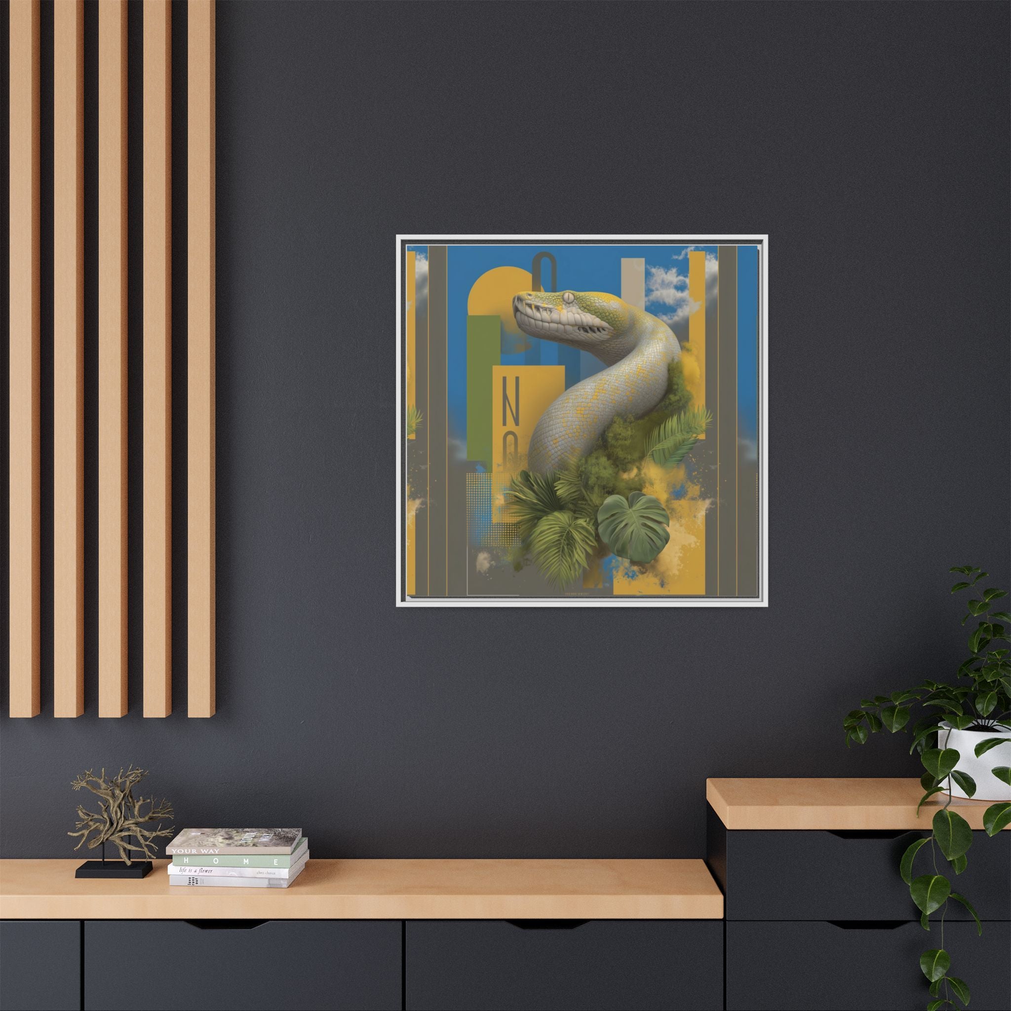 Serpent's Geometry: Tropical Anaconda Graphic Design, Modern Wildlife Illustration   |  Personalized & Custom Orders Available