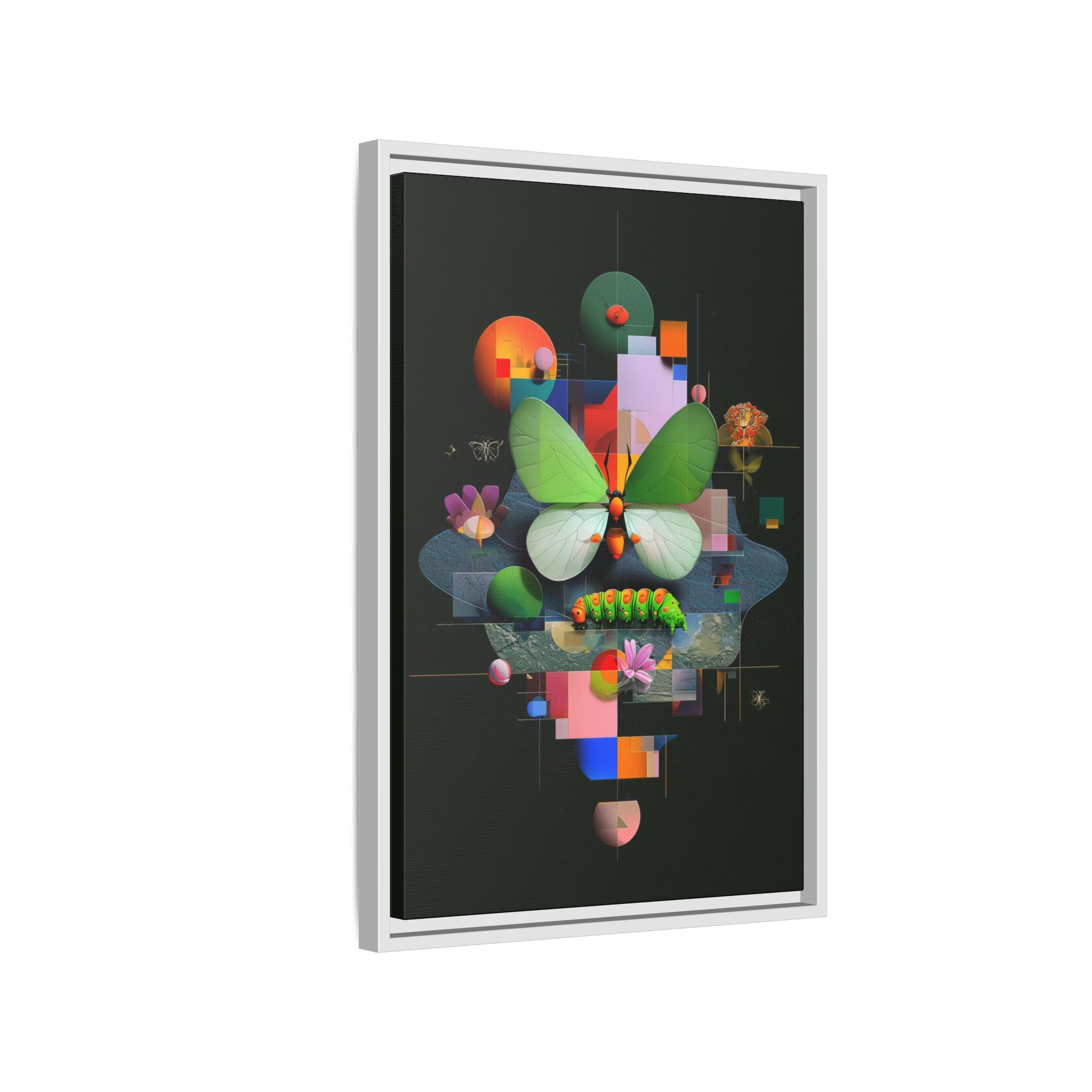 Metamorphosis Geometry Framed Print : Digital Nature Synthesis, Butterfly Abstraction   |  Personalized & Custom Orders Available