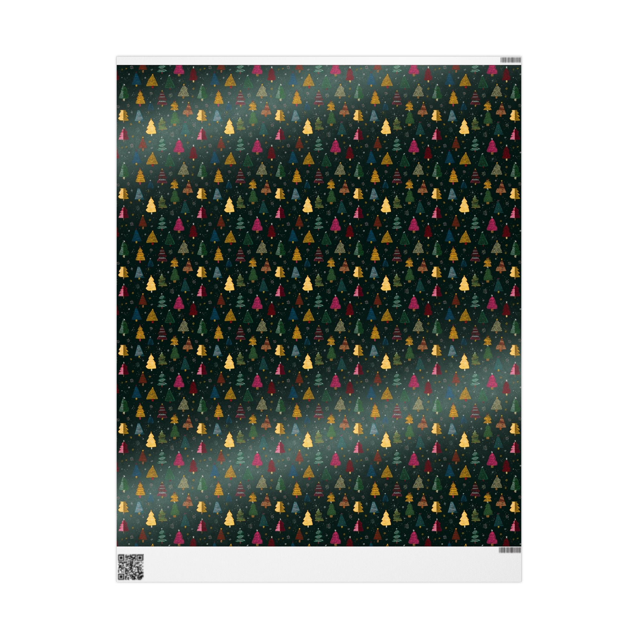 Christmas Tree Pattern Wrapping Paper — Festive Dark Green Holiday Gift Wrap