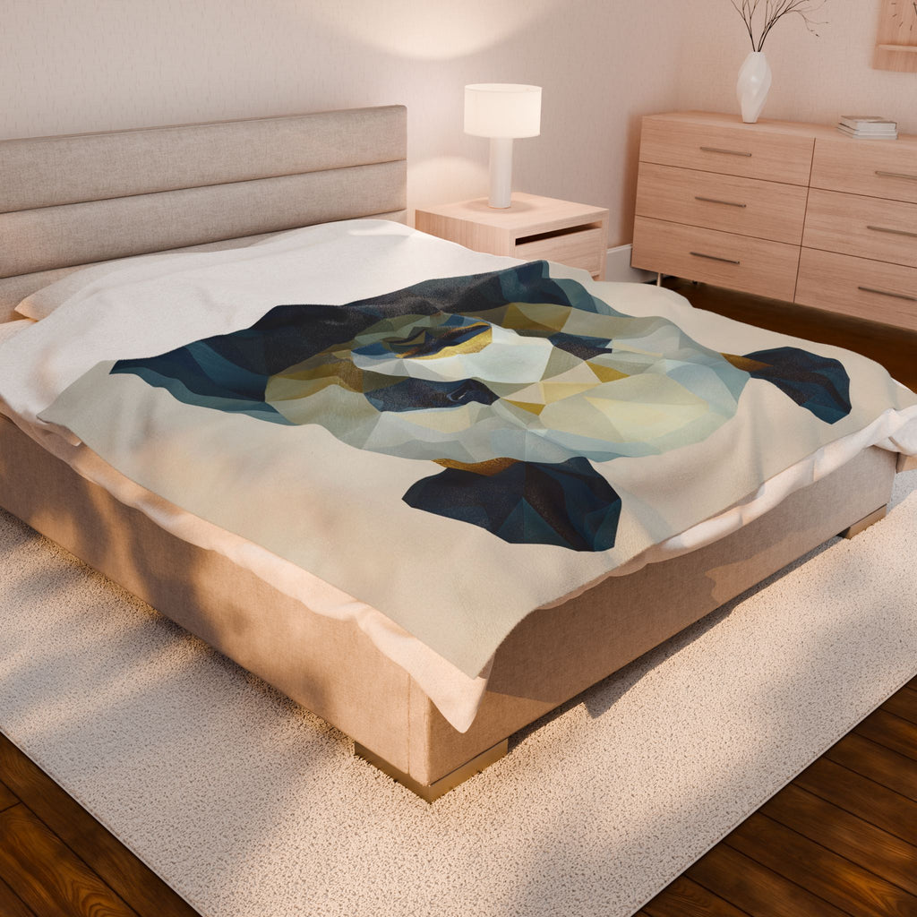 Geometric Panda Blanket : Low-Poly Digital Art, Contemporary Wildlife Illustration   |  Personalized & Custom Orders