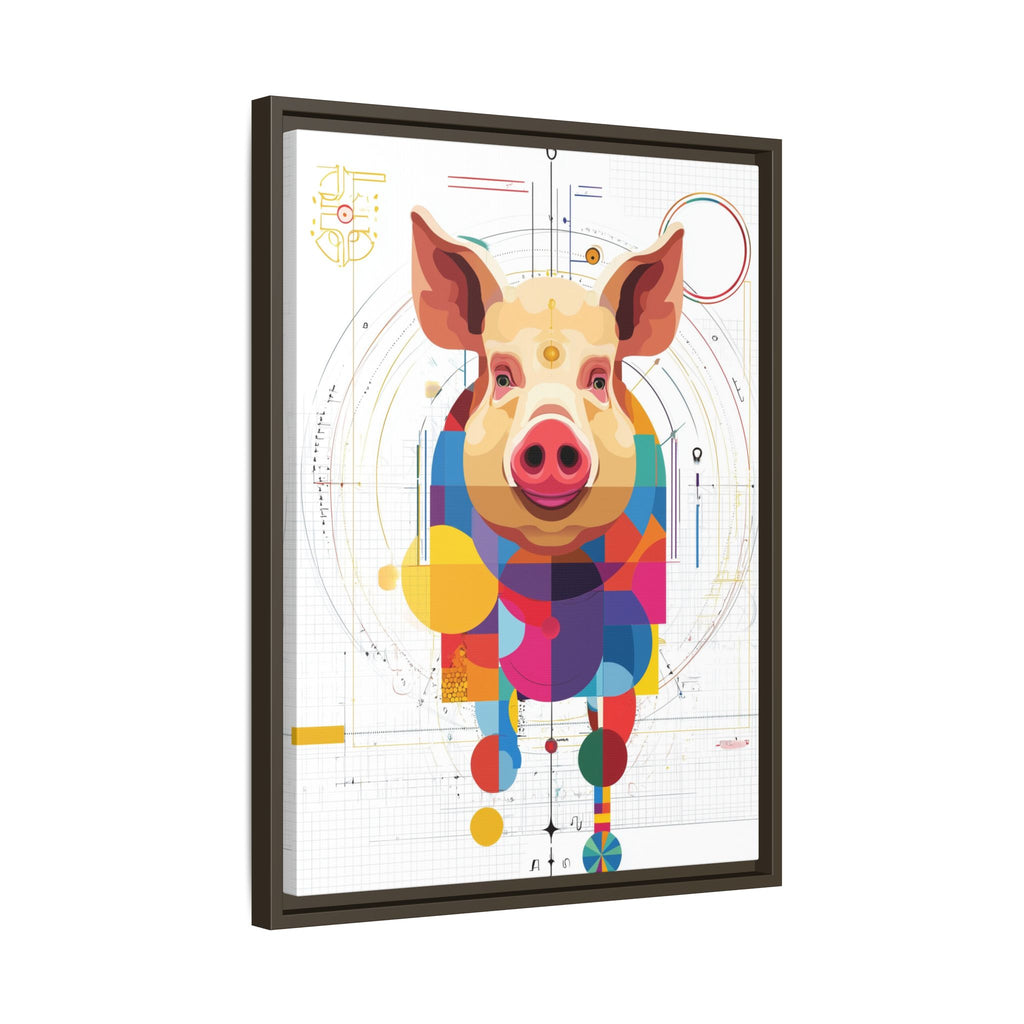 Geometric Pig: Digital Cubist Portrait, Mathematical Animal Abstraction   |    Custom Orders Available