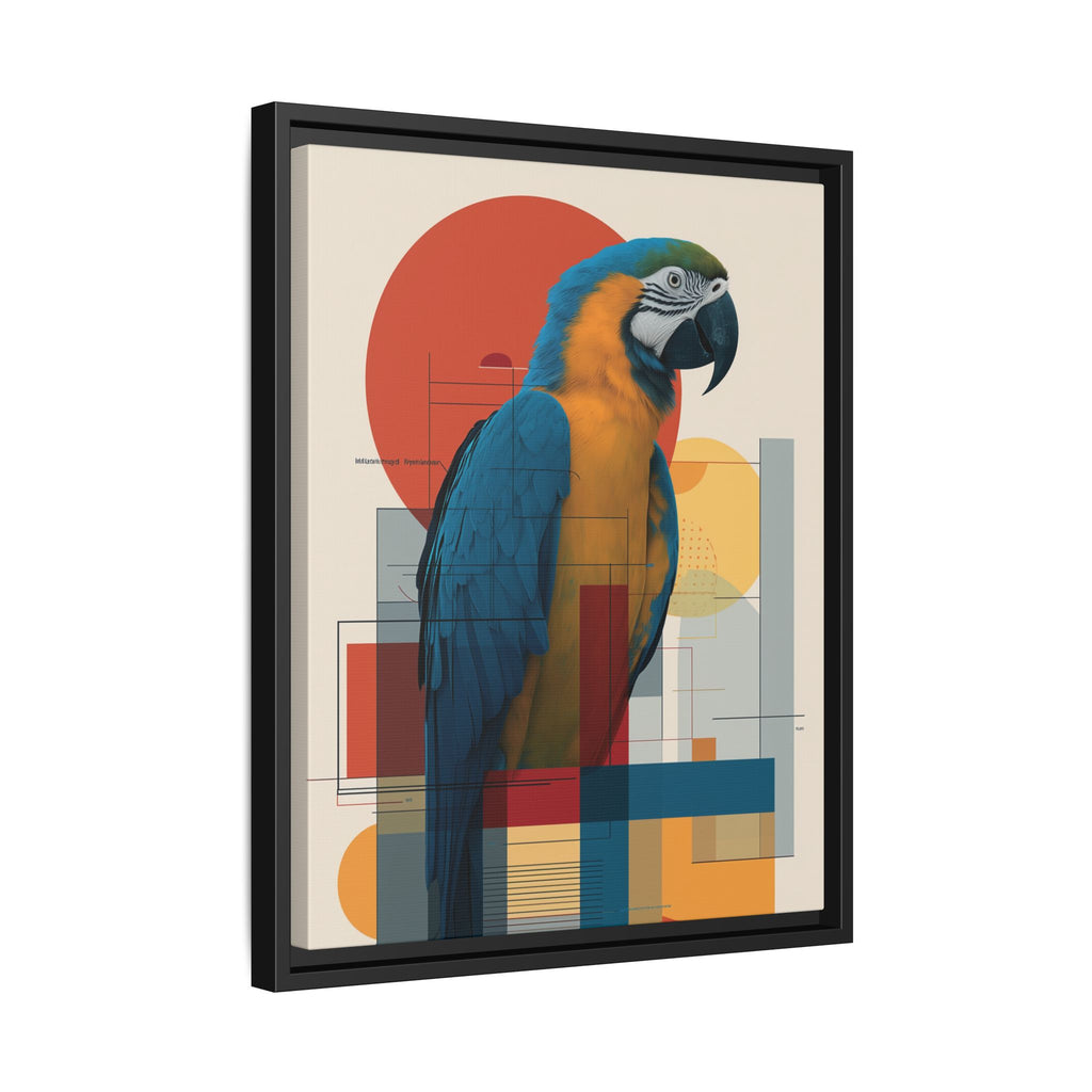 Macaw in Geometric Harmony: Modern Avian Portrait, Architectural Abstract Composition   |    Custom Orders Available