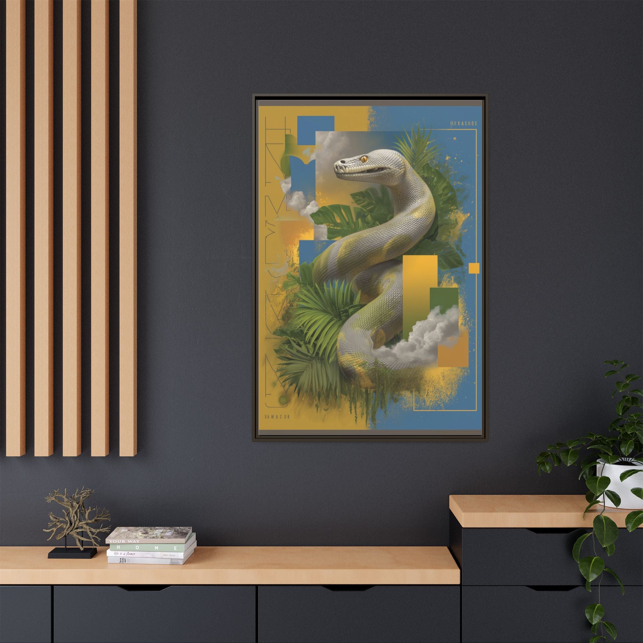 Serpent of Surreal Geometries: Tropical Hyperrealism, Digital Snake Illustration   |    Custom Orders Available