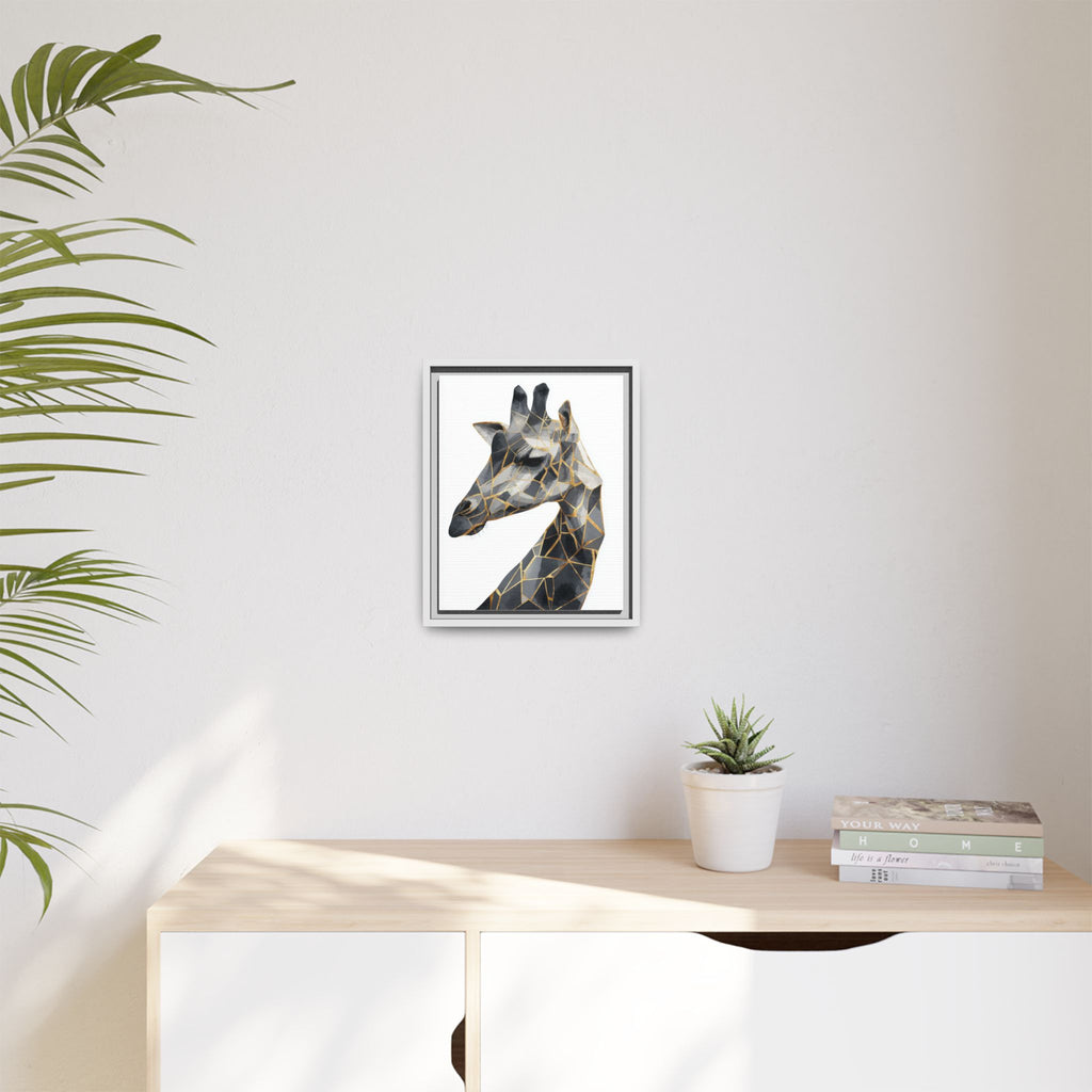 Geometric Giraffe Framed Print : Modern Mosaic Wildlife Art, Contemporary Golden Fragments   |  Personalized & Custom Orders Available