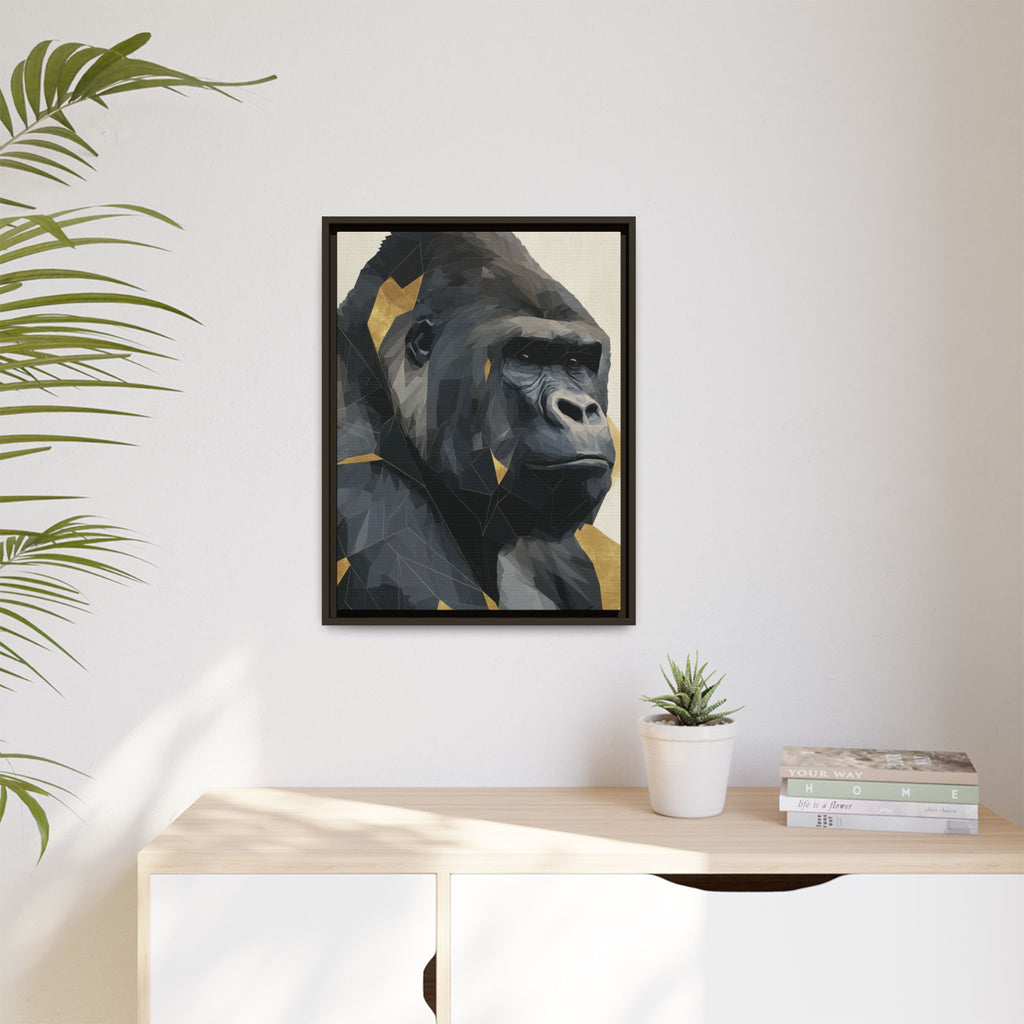 Primal Geometry: Polygonal Gorilla Portrait, Modern Metallic Wildlife Art   |  Personalized & Custom Orders Available