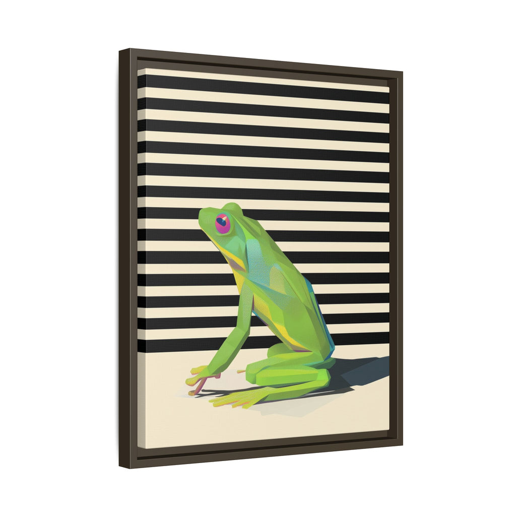 Stylized Frog Portrait Framed Print , Minimalist Pop Art Design   |  Personalized & Custom Orders Available