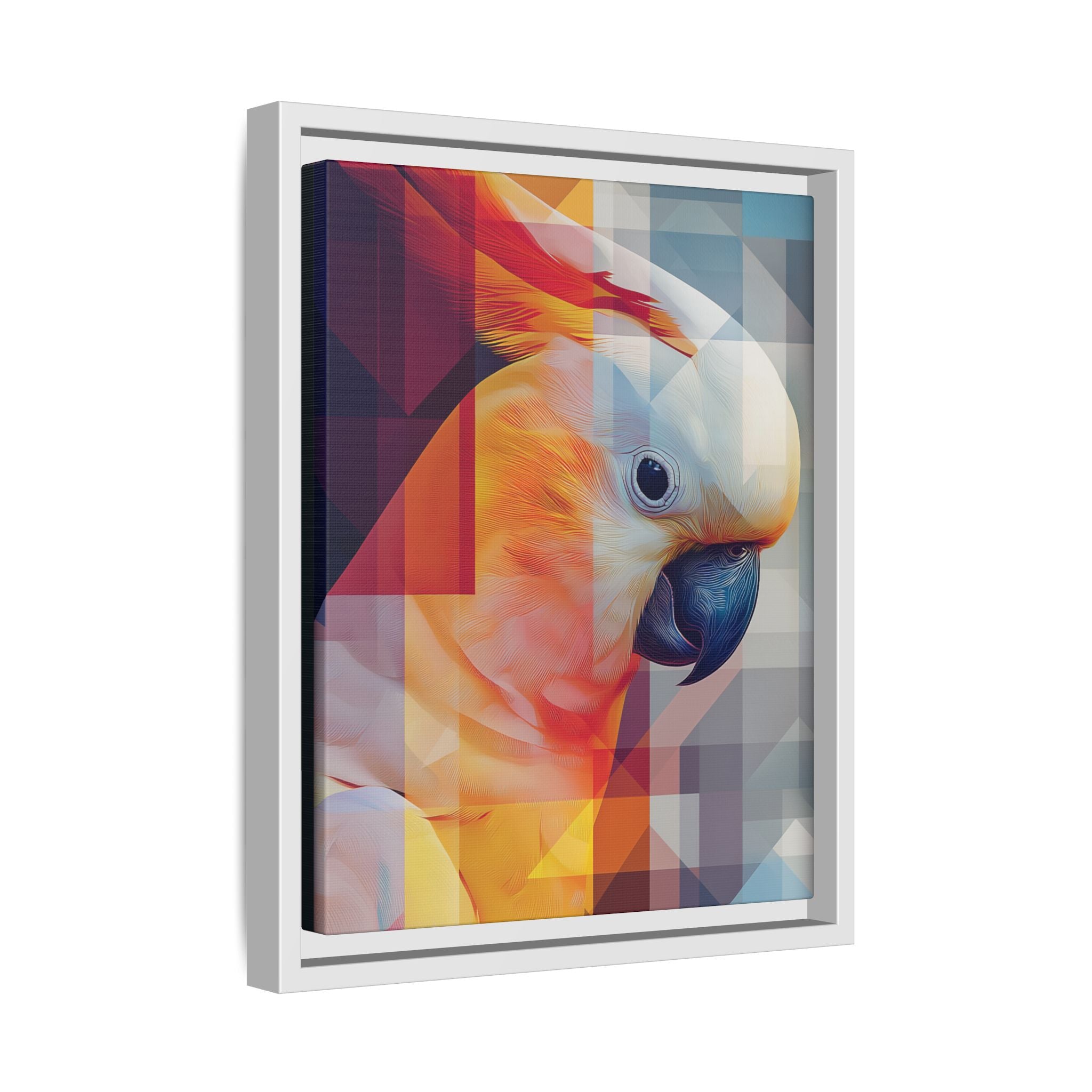 Prismatic Plume: Geometric Parrot Portrait, Digital Mosaic Abstraction   |    Custom Orders Available