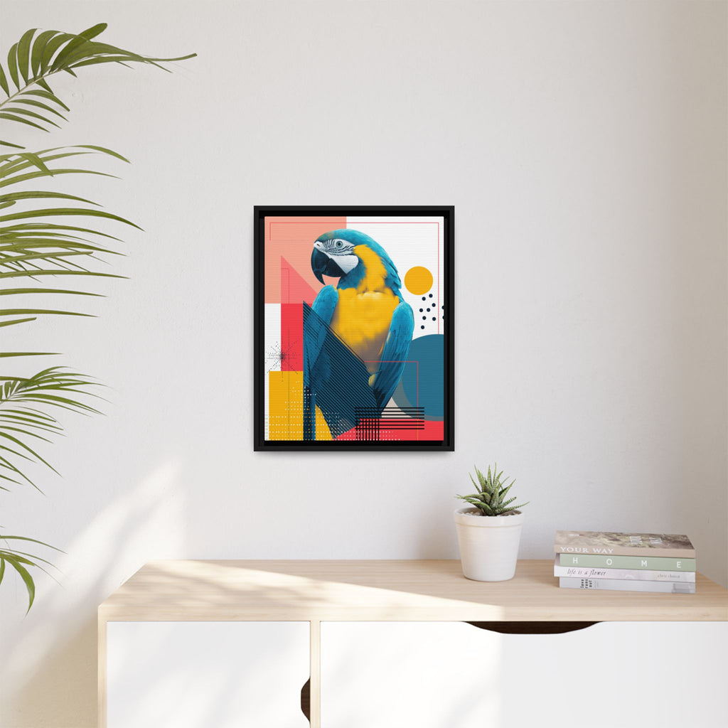 Macaw in Geometry: Vibrant Wildlife Digital Art, Modernist Design Fusion   |    Custom Orders Available