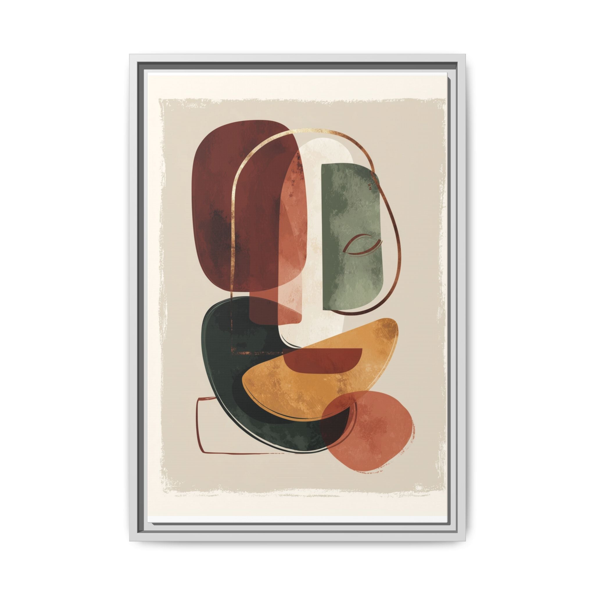 Layered Geometries: Mid-Century Modern Composition, Organic Abstract Design, Translucent Intersecting Shapes   |   Custom Orders Accepted