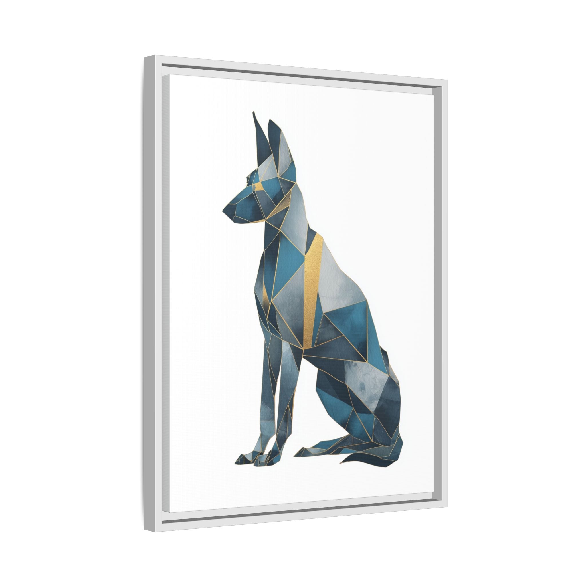 Geometric Canine Mosaic: Fractured Blue Shepherd, Modern Polygonal Art   |  Personalized & Custom Orders Available