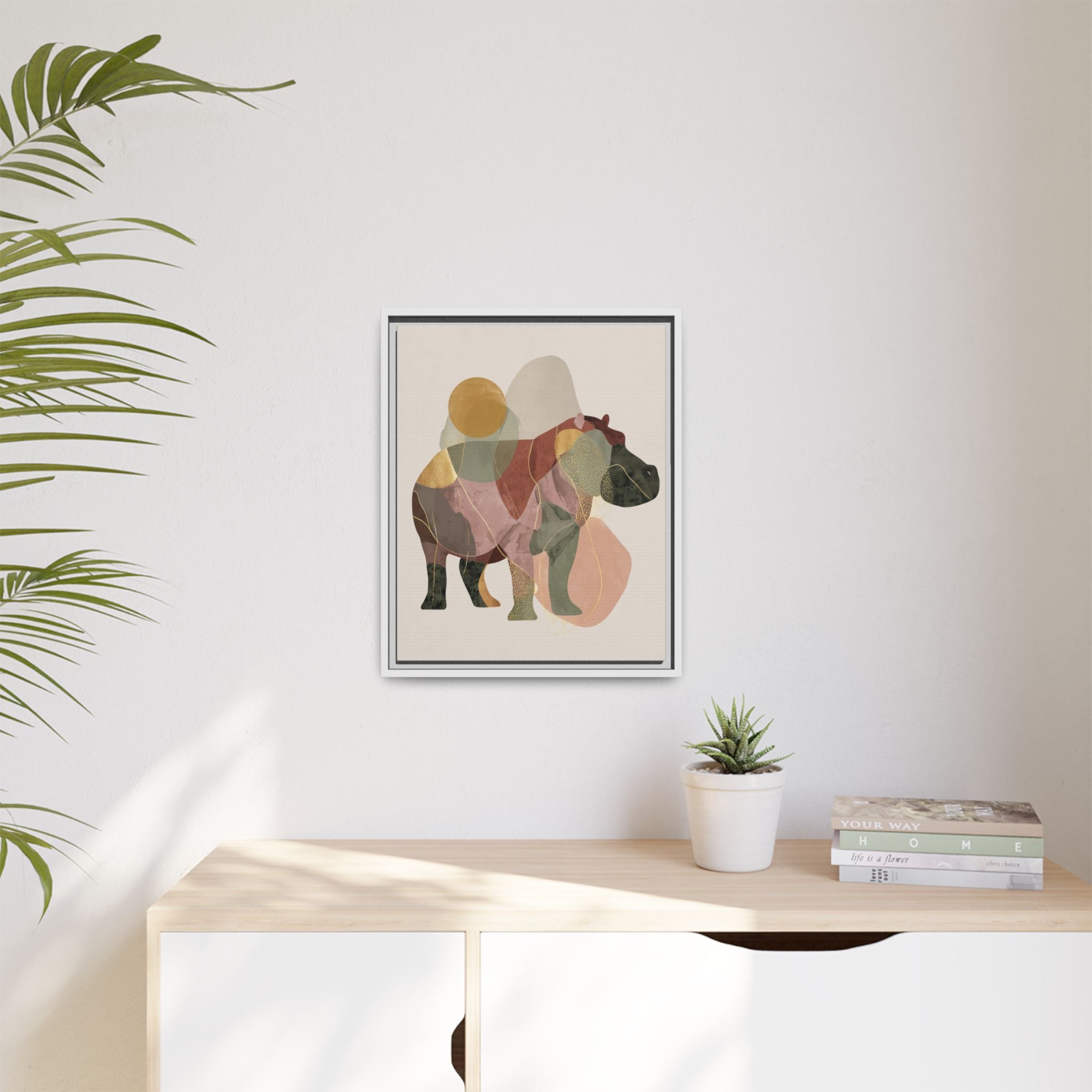 Fragmented Hippopotamus: Geometric Abstract Art, Minimalist Animal Portrait   |  Personalized & Custom Orders Available