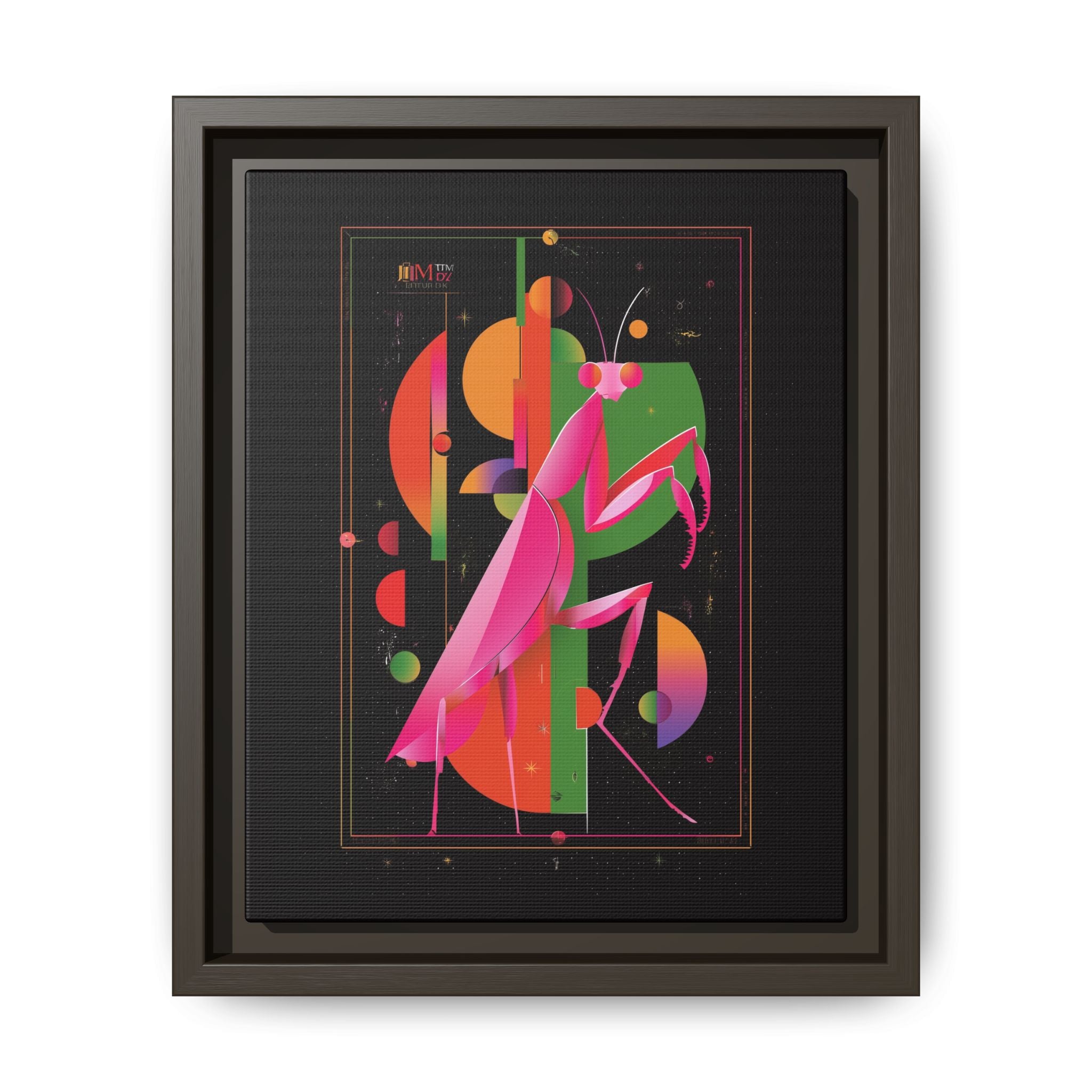 Cosmic Mantis Framed Print: Geometric Space Odyssey, Cubist Insect Illustration   |  Personalized & Custom Orders Available