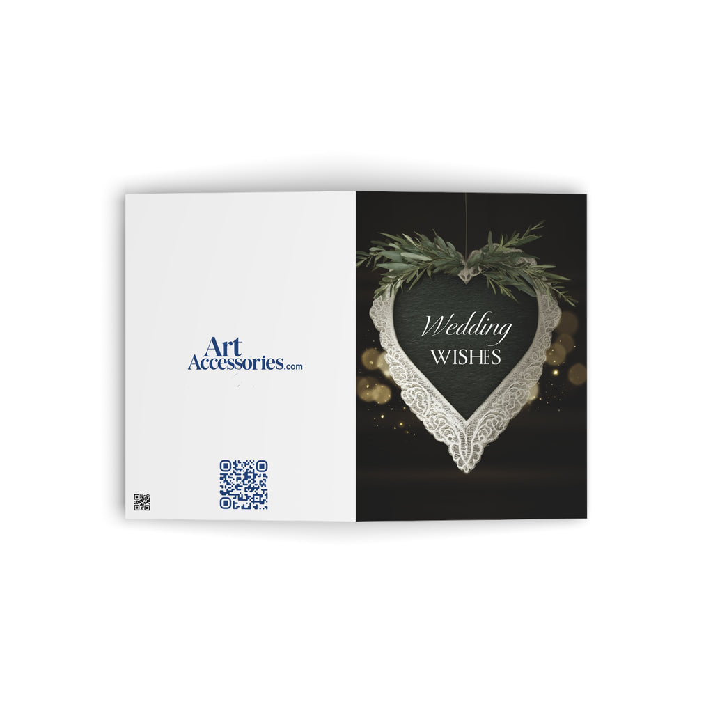 Wedding Wishes Greeting Card — Elegant Heart Lace Design