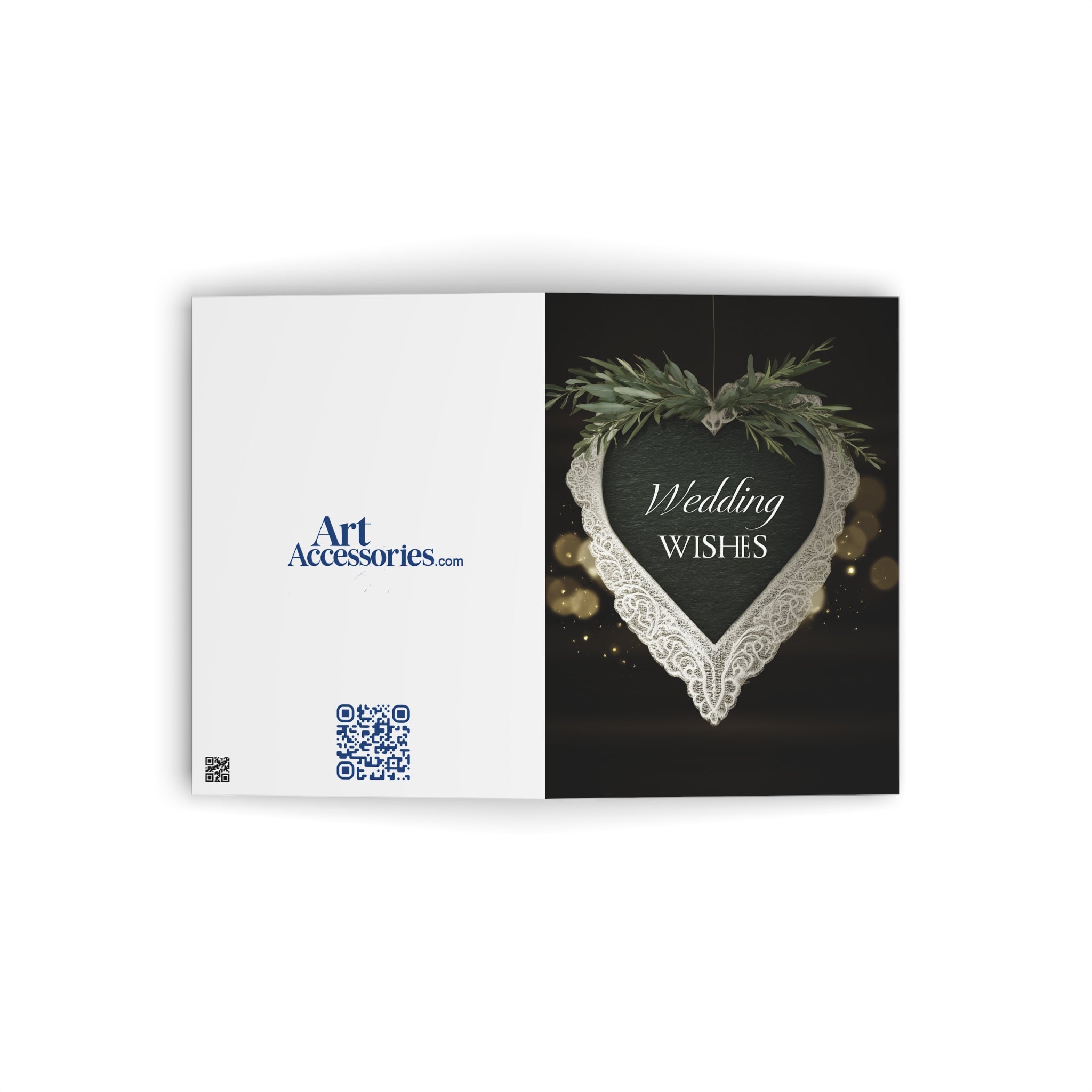Wedding Wishes Greeting Card — Elegant Heart Lace Design