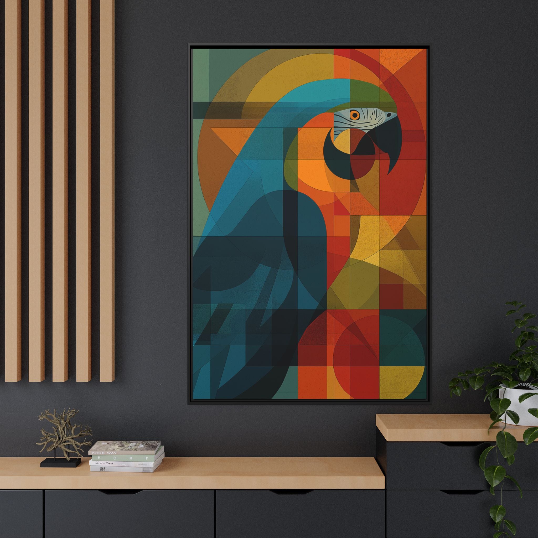 Cubist Parrot Prisma: Geometric Bird Art, Modernist Color Block Design   |    Custom Orders Available