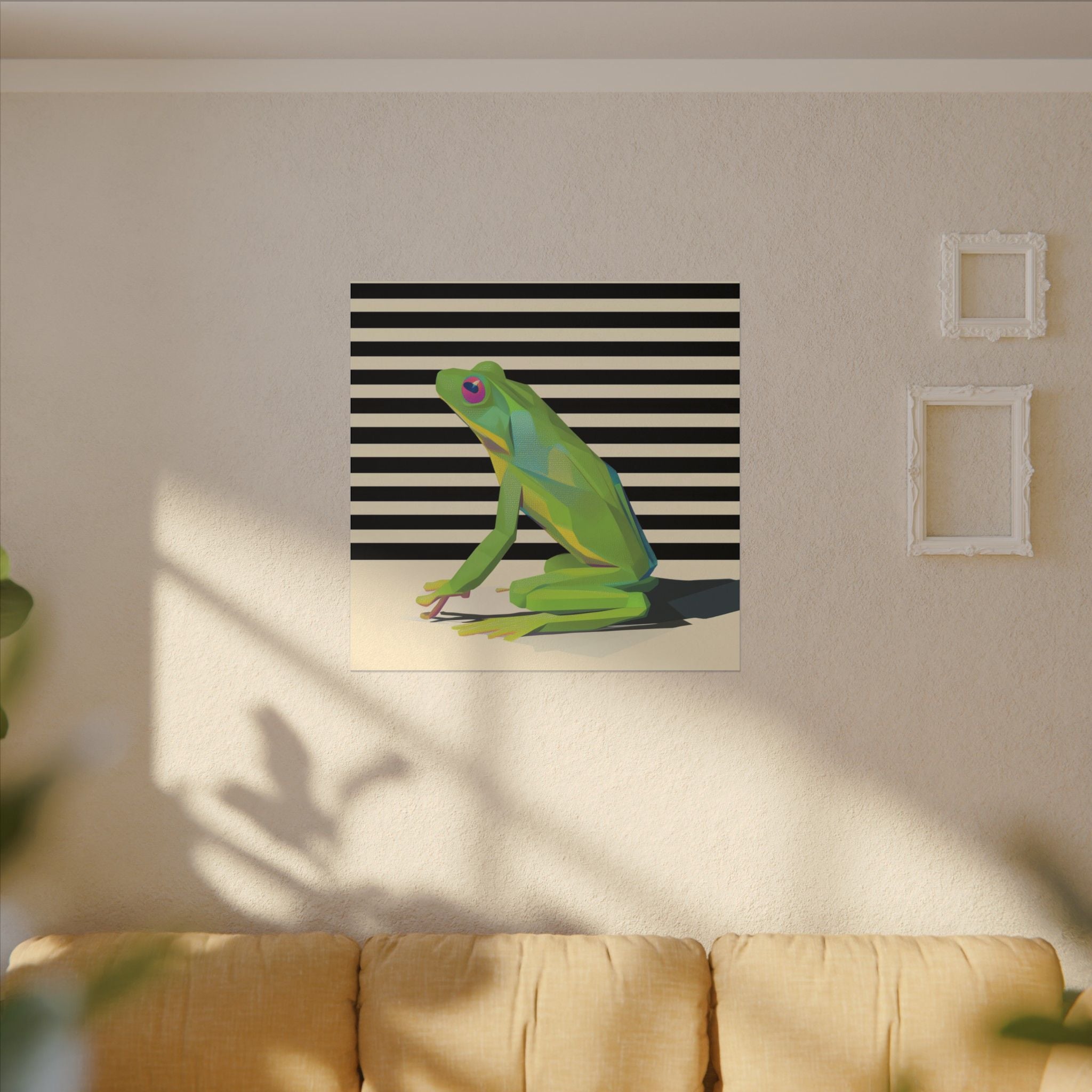 Geometric Frog Vibrance: Modern Wildlife Art, Minimalist Green Graphic Design   |    Custom Orders Available