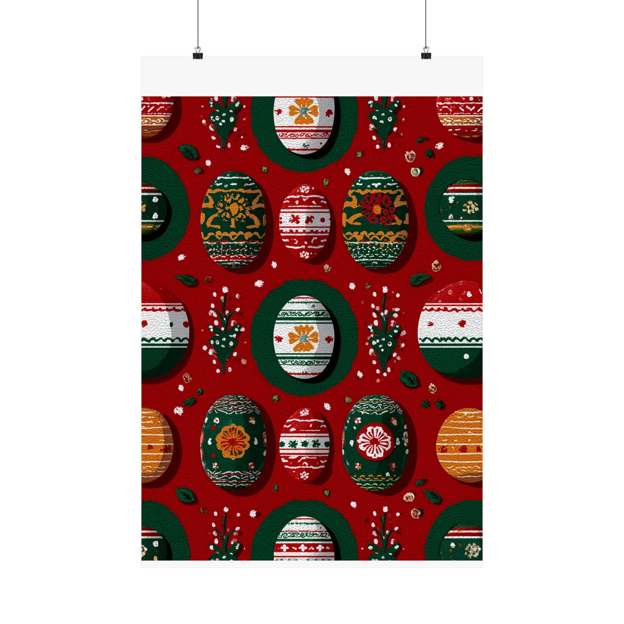 Festive Christmas Egg Poster, Seasonal Wall Art, Spring Decor, Holiday Decoration, Home Wall Art, Easter Gift Idea