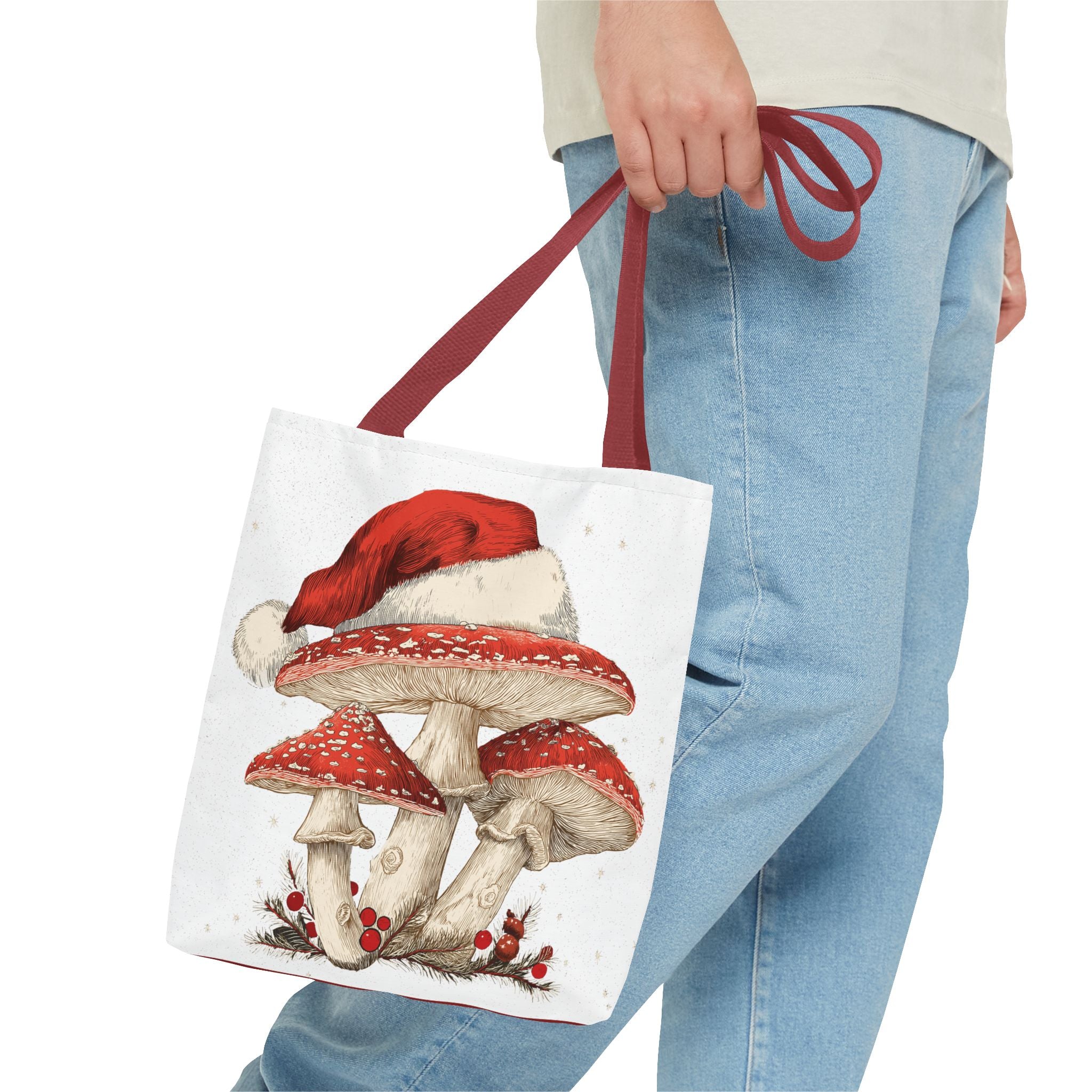 Whimsical Christmas Mushroom Tote Bag (AOP)