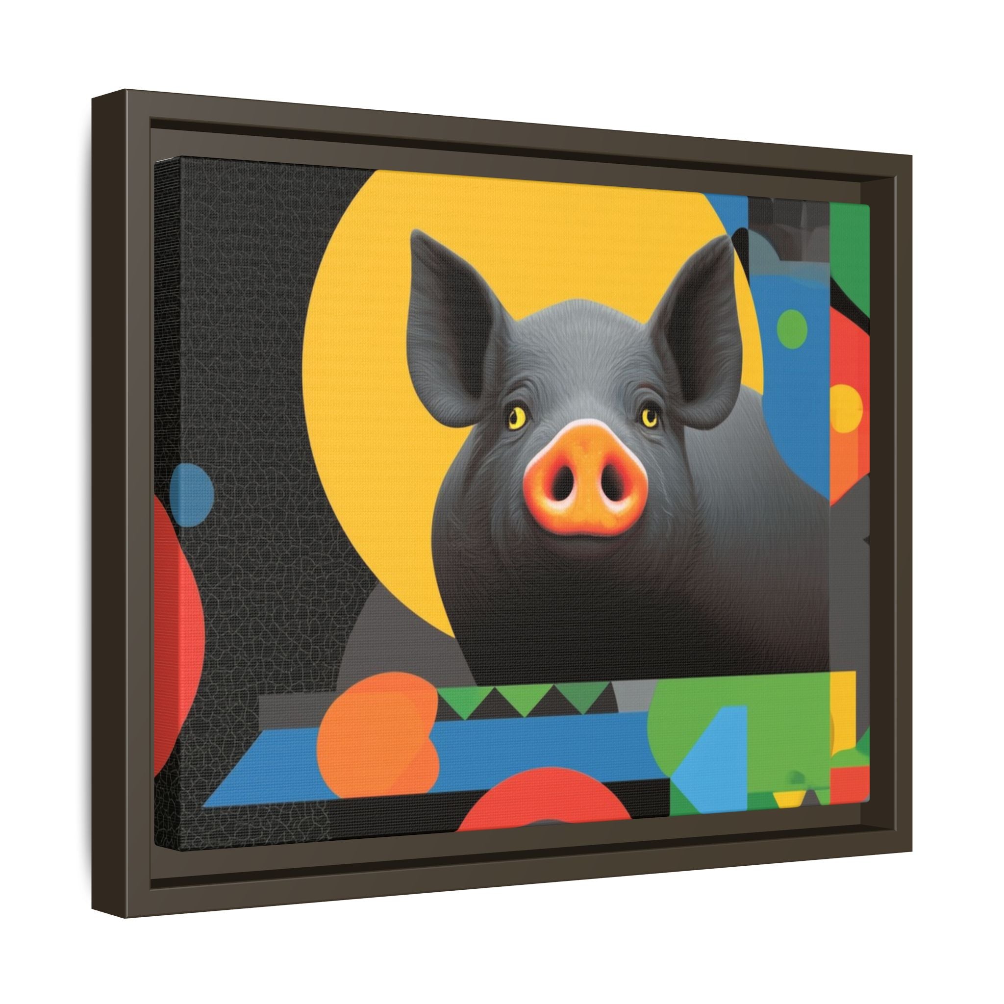 Geometric Pig Poster: Abstract Graphic Design, Colorful Modernist Composition   |    Custom Orders Available