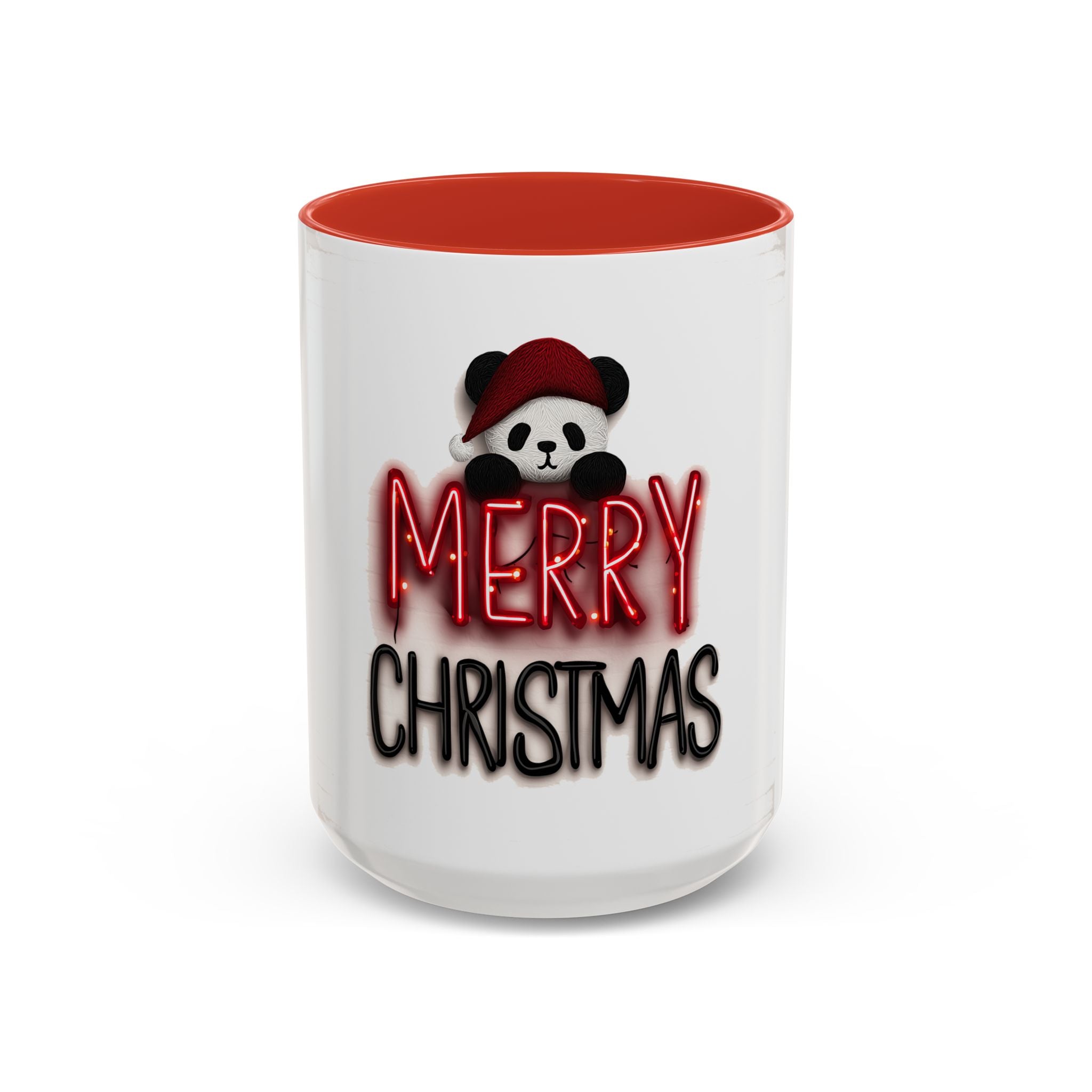 Festive Panda Christmas Cheer: Holiday Cartoon Graphic, Cute Seasonal Design, Whimsical Christmas Illustration