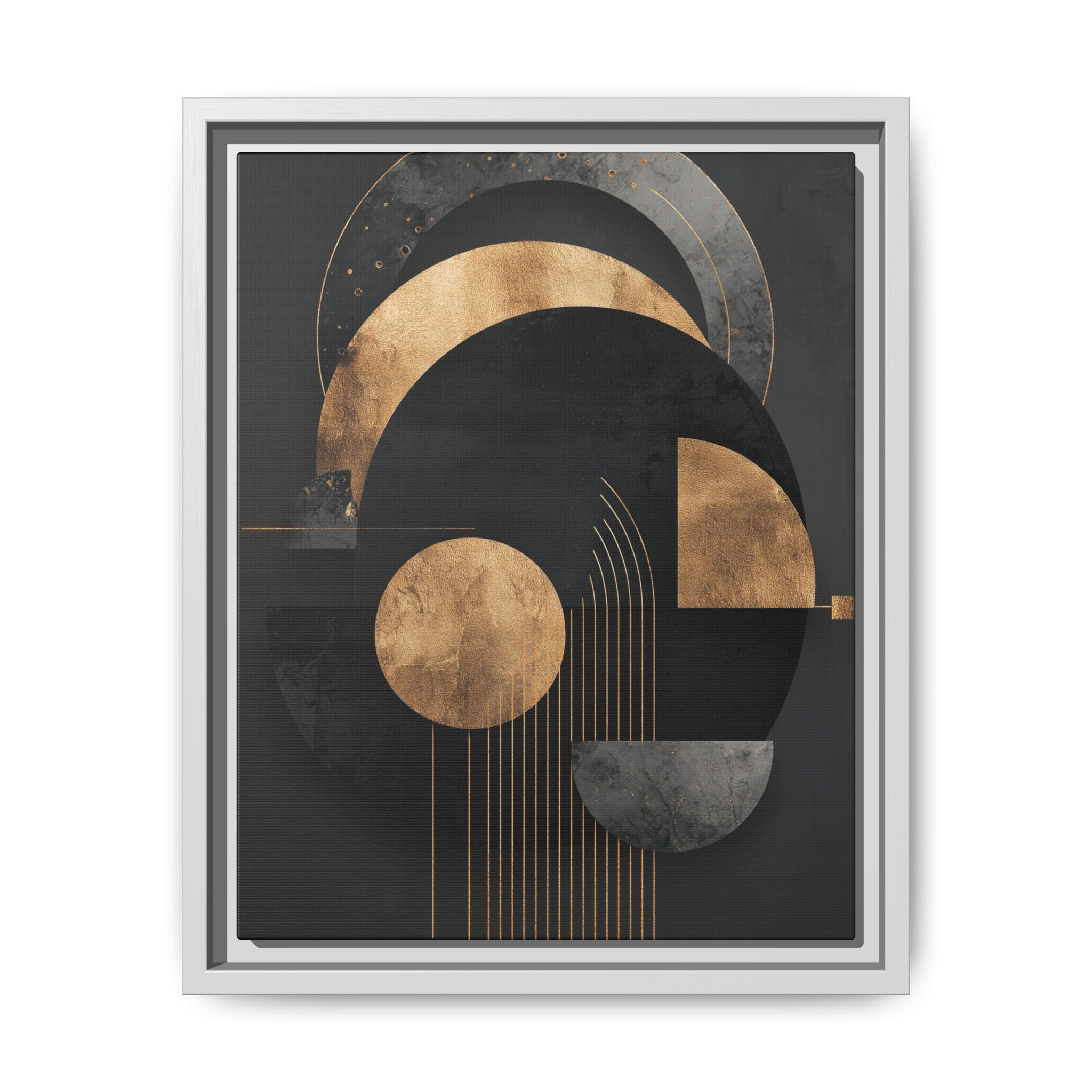 Geometric Resonance: Abstract Gold and Black Design, Minimalist Architectural Art, Modern Metallic Composition   |   Custom Orders Accepted
