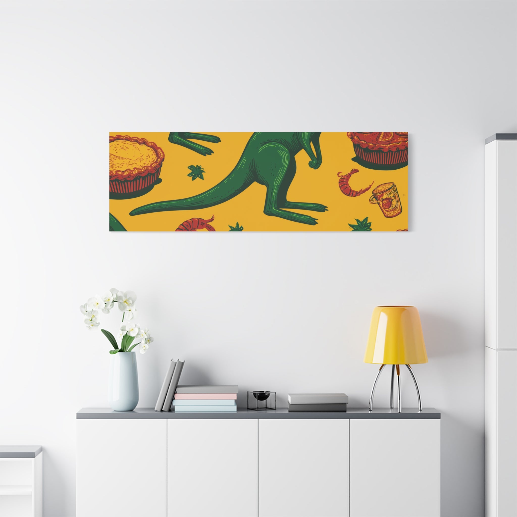Kangaroo Canvas Wall Art, Vibrant Animal Decor, Unique Gift for Nature Lovers, Fun Kitchen Wall Hanging, Australian Themed Art