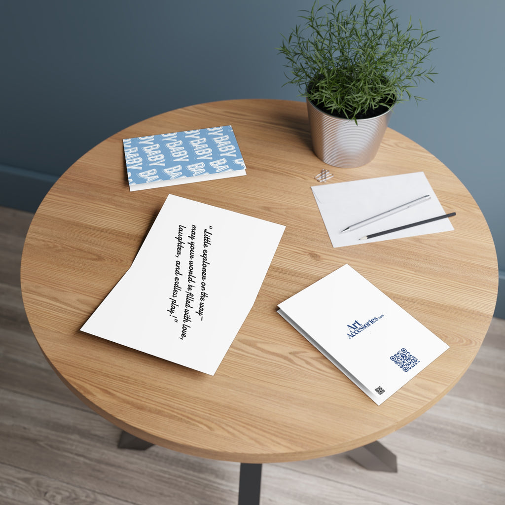 Blue Baby Boy Gender Reveal Greeting Card — 'It's a Boy' Invitation