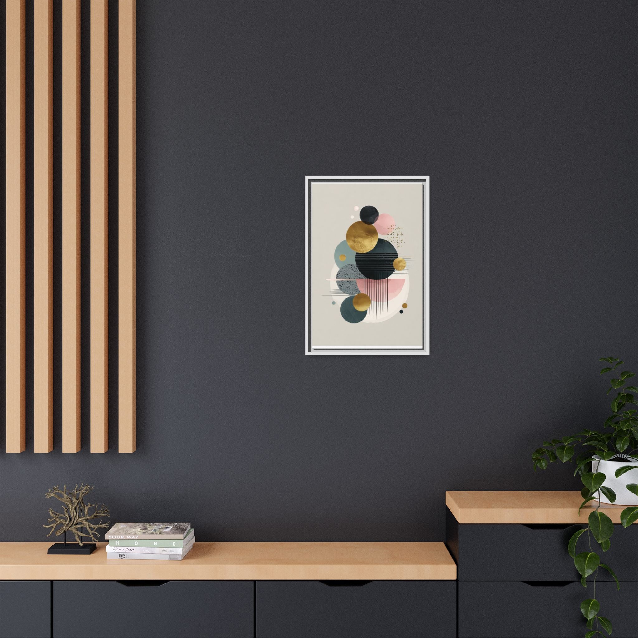 Geometric Harmony: Intersecting Circles, Mid-Century Modern Design, Abstract Metallic Composition   |   Custom Orders Accepted