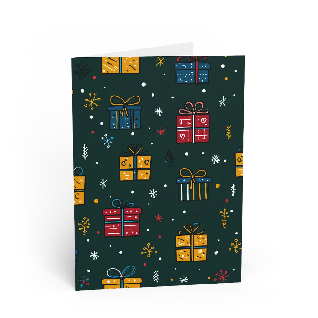 Greeting Card Set for Christmas Wrapping, Holiday Gift Enclosures, Festive Note Cards, Xmas Stationery Pack, Seasonal Card Collection