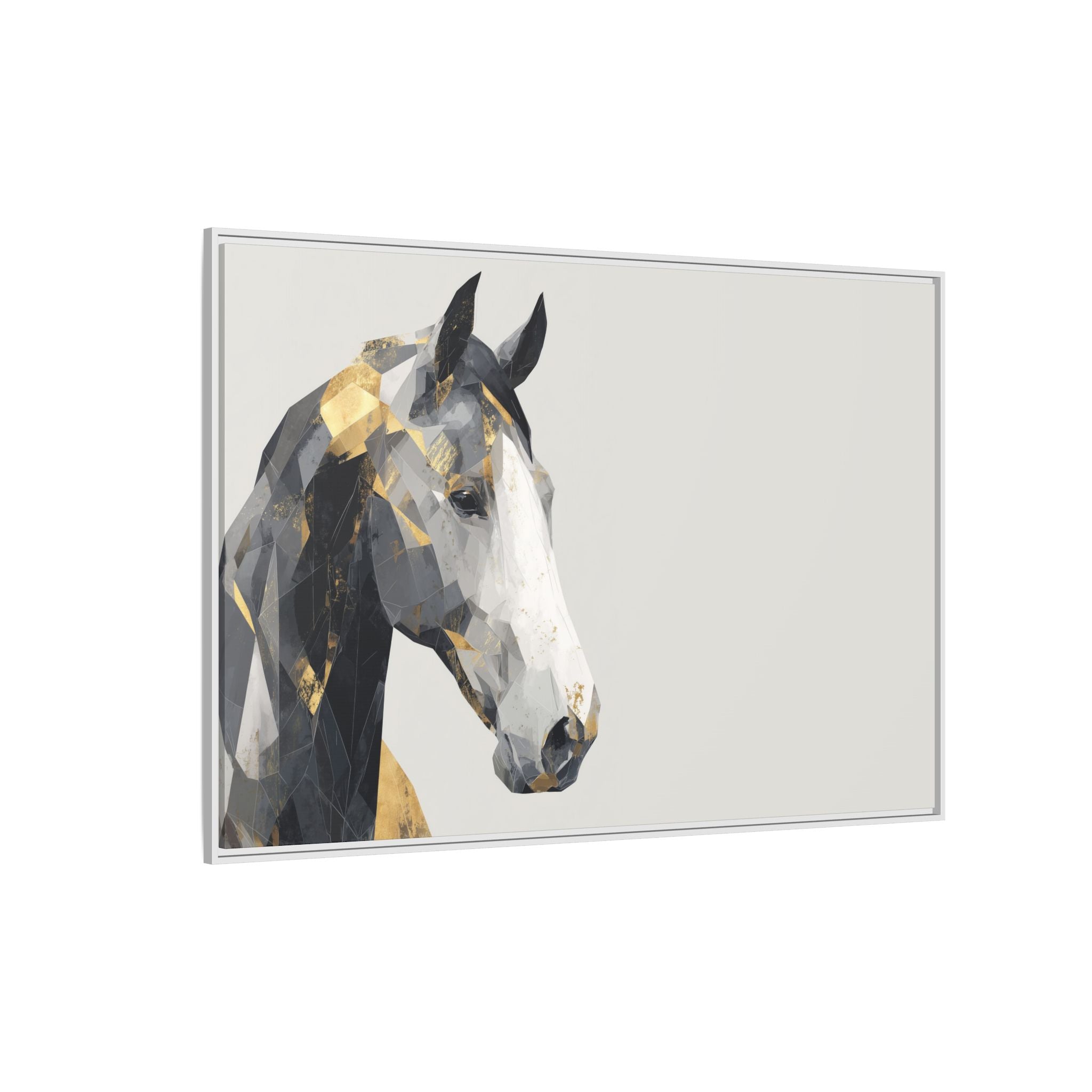 Geometric Stallion: Cubist Equine Art, Modern Metallic Polygonal Design   |  Personalized & Custom Orders Available