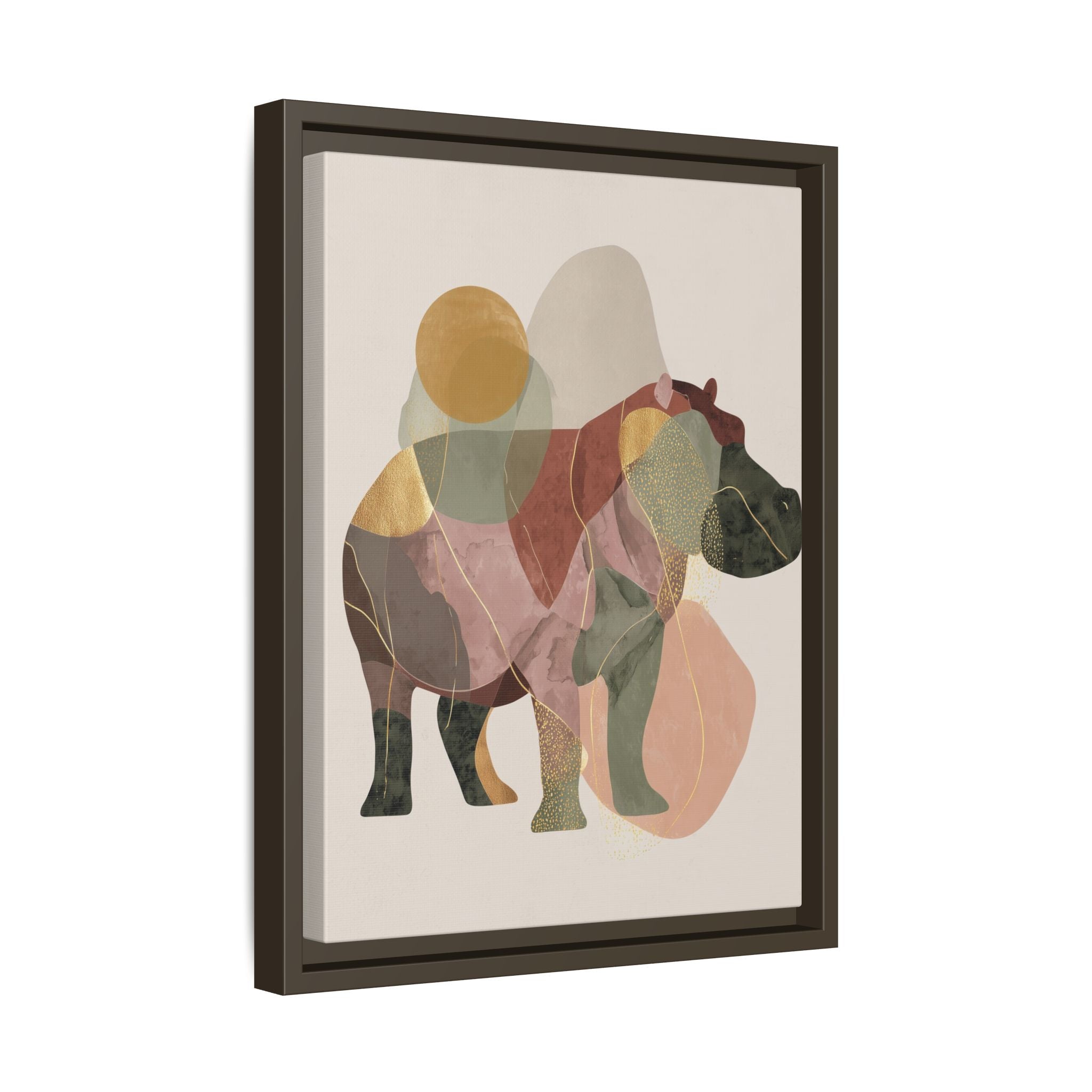 Geometric Hippo: Abstract Animal Art, Modern Watercolor Shapes   |  Personalized & Custom Orders Available