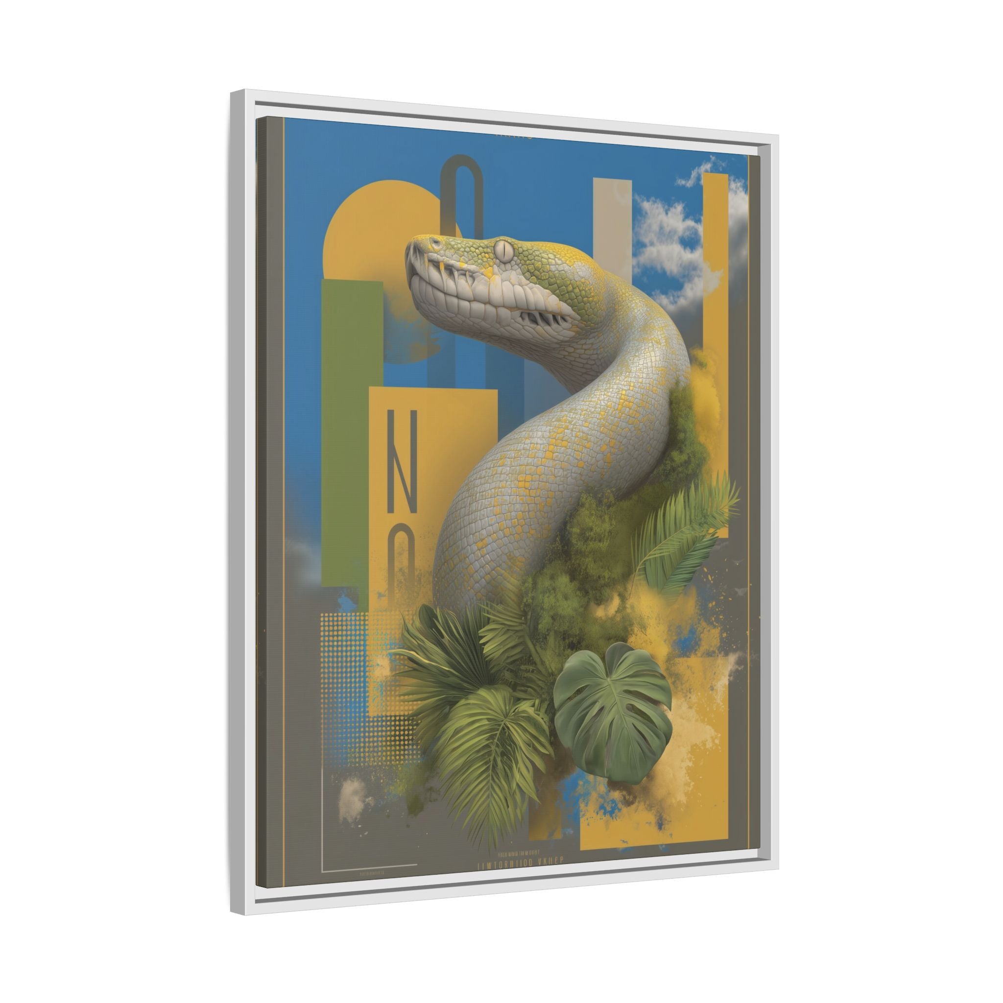Serpent's Geometry: Tropical Anaconda Graphic Design, Modern Wildlife Illustration   |  Personalized & Custom Orders Available