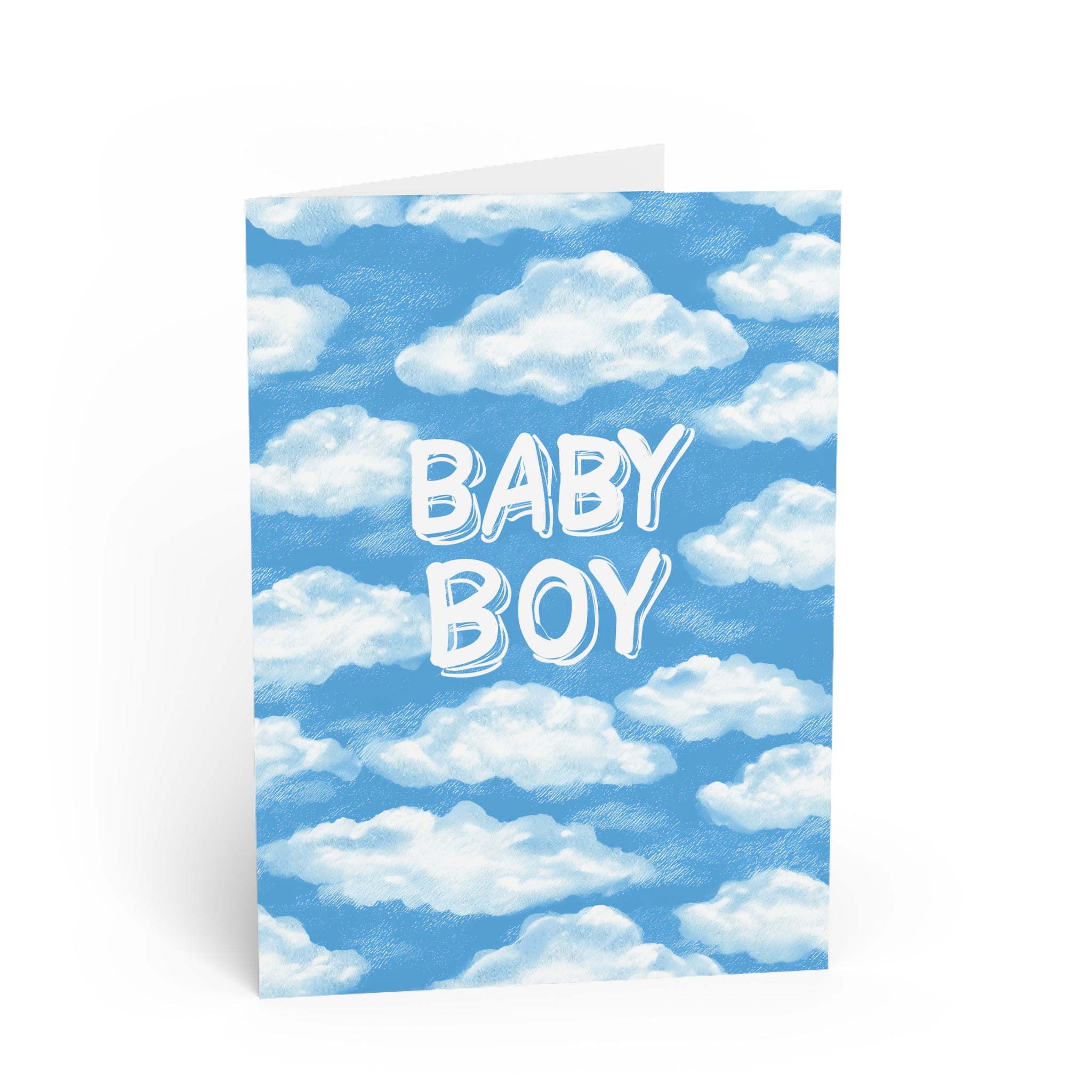 Baby Boy Card — Blue Cloud Newborn Greeting Card