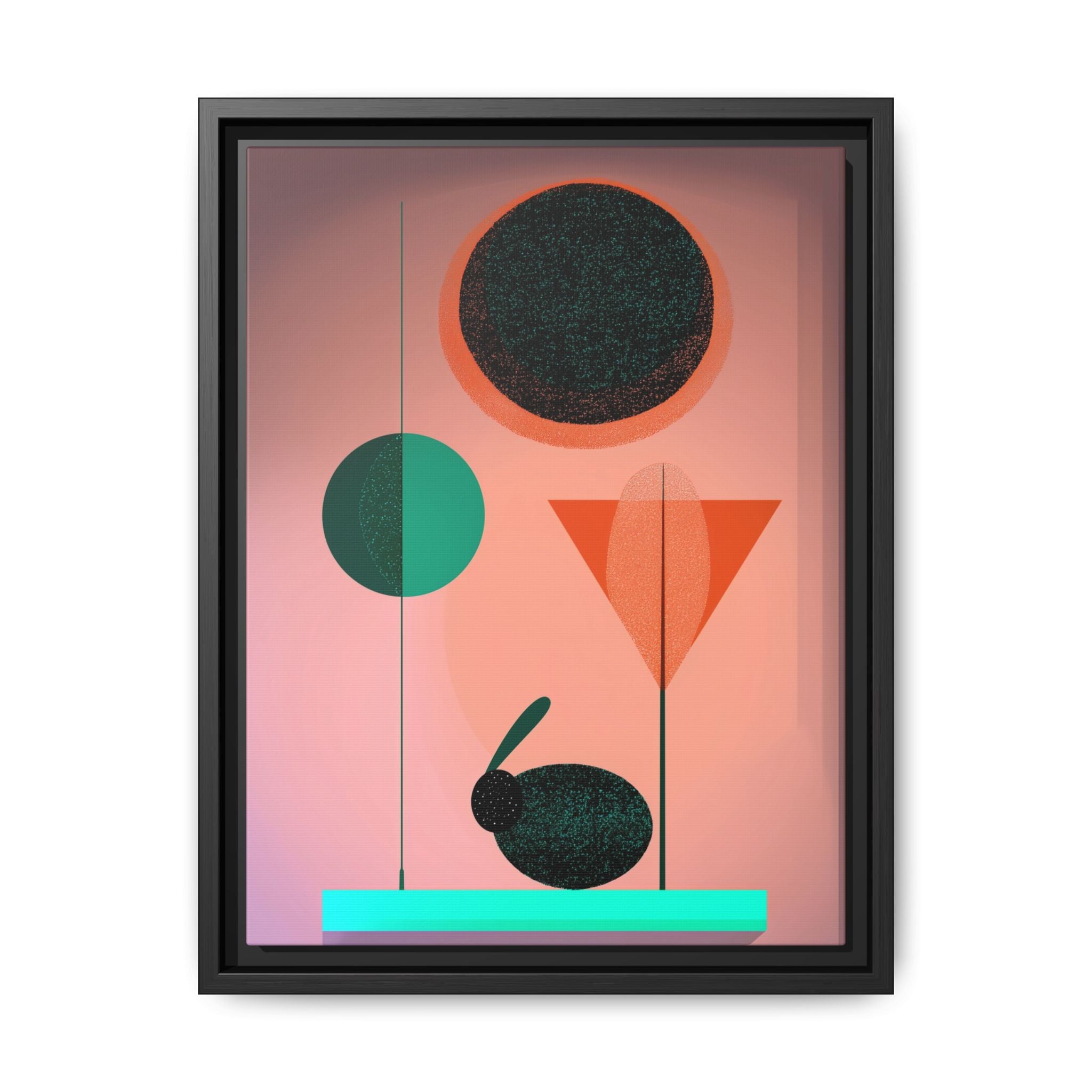 Geometric Harmony: Abstract Minimalist Composition, Organic Shapes and Color Play, Geometric Design with Teal and Orange Palette   |