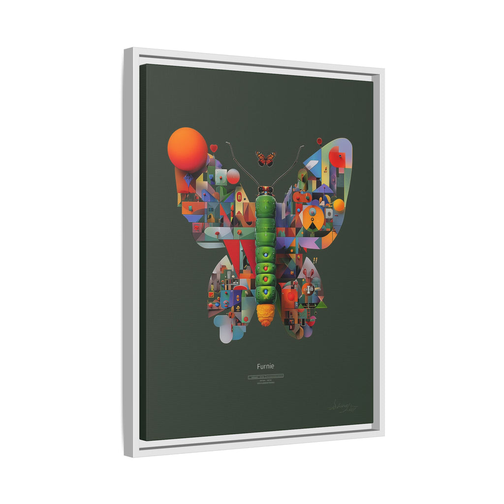Geometric Metamorphosis Framed Print : Digital Cubist Butterfly, Urban Abstract Composition   |   Custom Orders Available