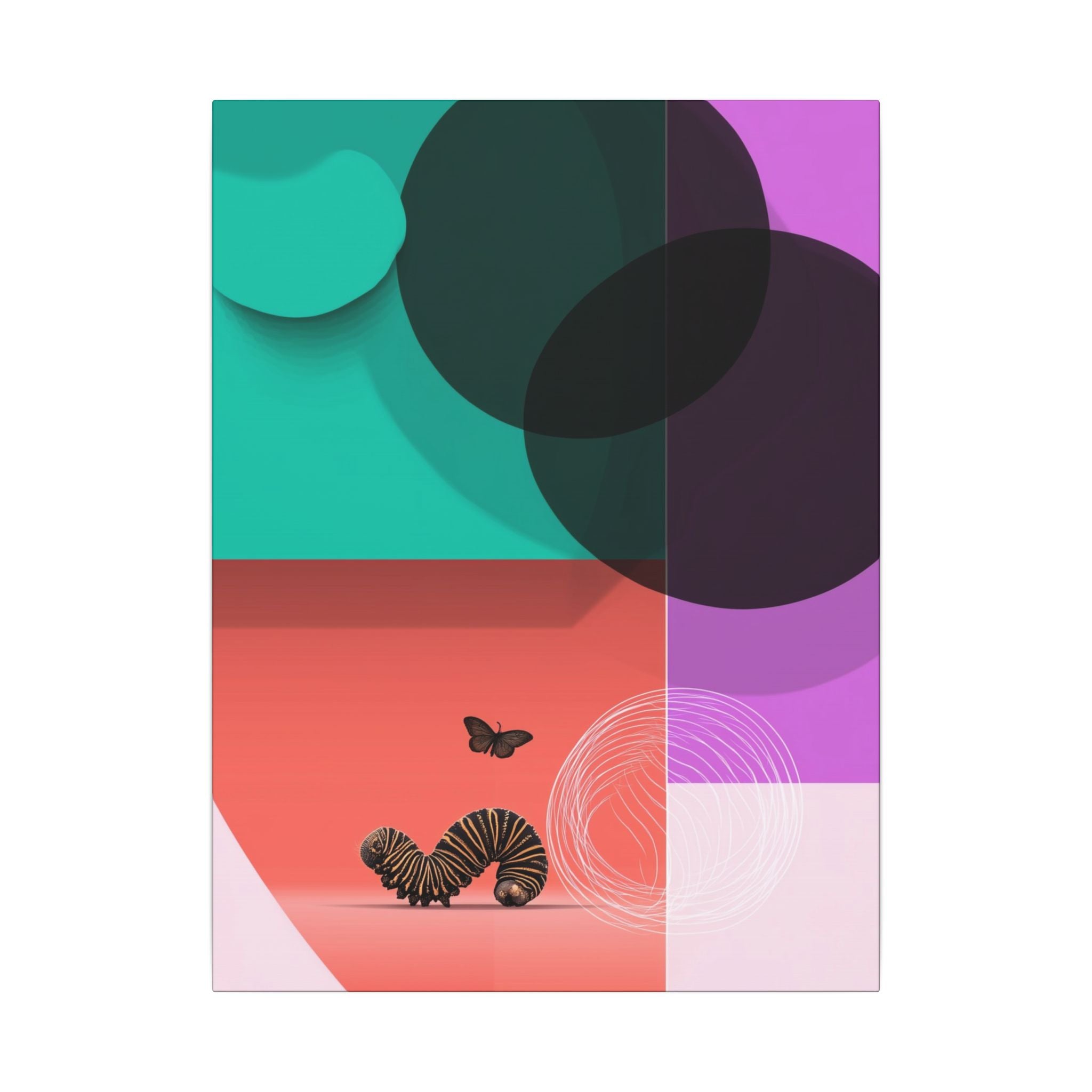 Metamorphosis in Geometry: Abstract Insect Design, Translucent Color Quadrants   |    Custom Orders Available