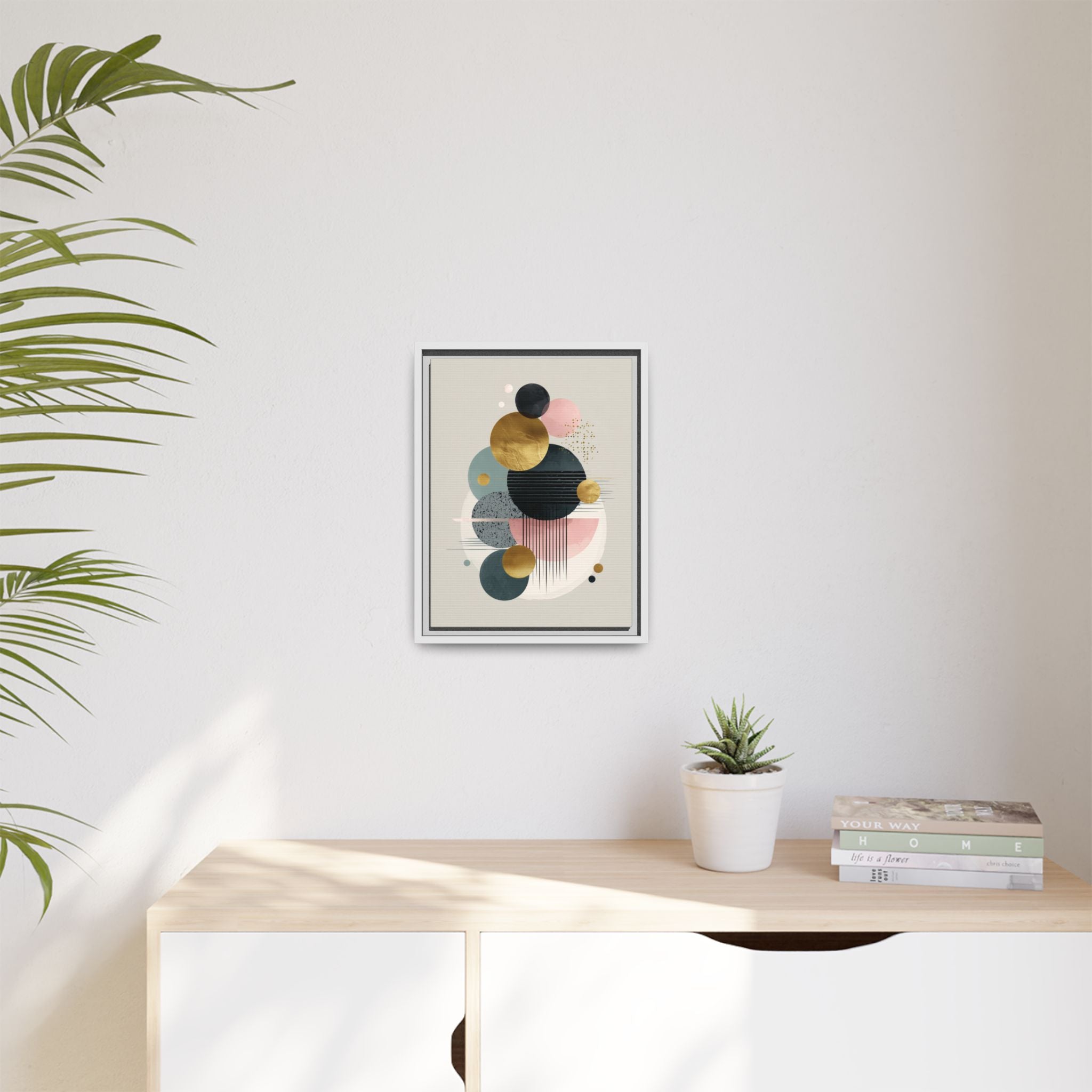 Geometric Harmony: Intersecting Circles, Mid-Century Modern Design, Abstract Metallic Composition   |   Custom Orders Accepted