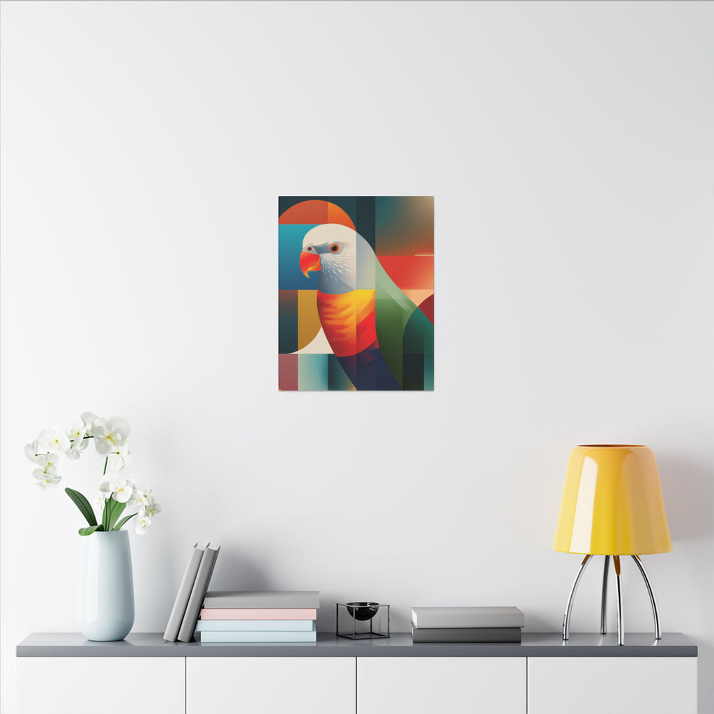 Prismatic Parrot: Cubist Geometry, Fragmented Nature   |    Custom Orders Available
