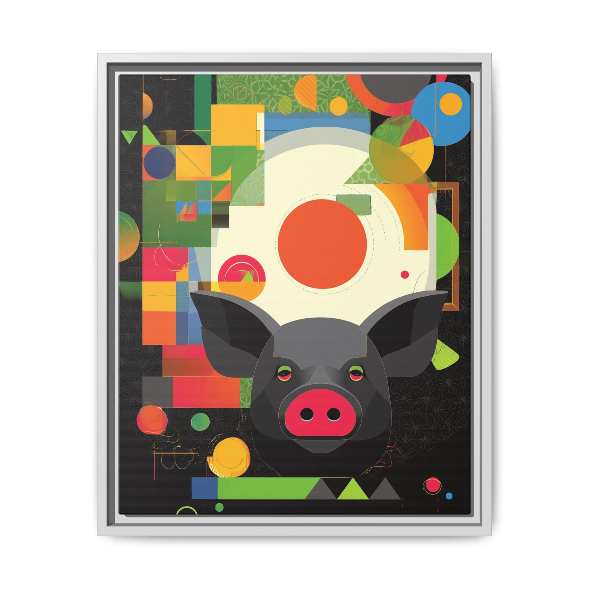 Prismatic Pig: Geometric Abstract Design, Digital Graphic Art Illustration   |    Custom Orders Available