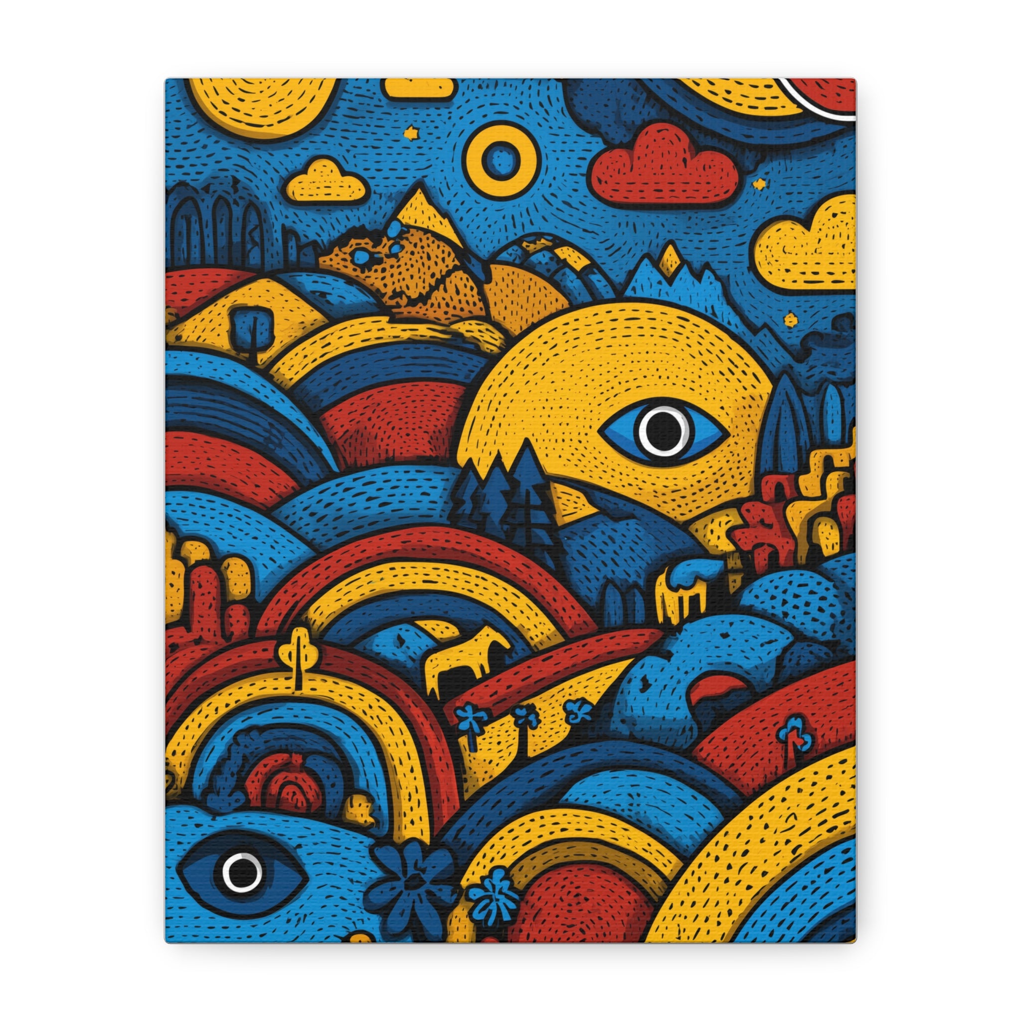 Colorful Landscape Canvas Artwork, Abstract Wall Decor, Home Wall Art, Boho Decor, Eye-catching Art for Living Room