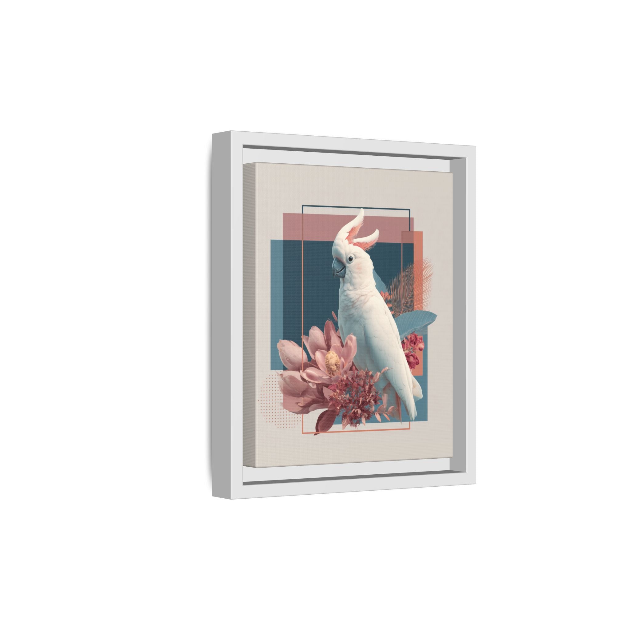 Ethereal Cockatoo: Geometric Wildlife Art, Digital Nature Portrait   |    Custom Orders Available