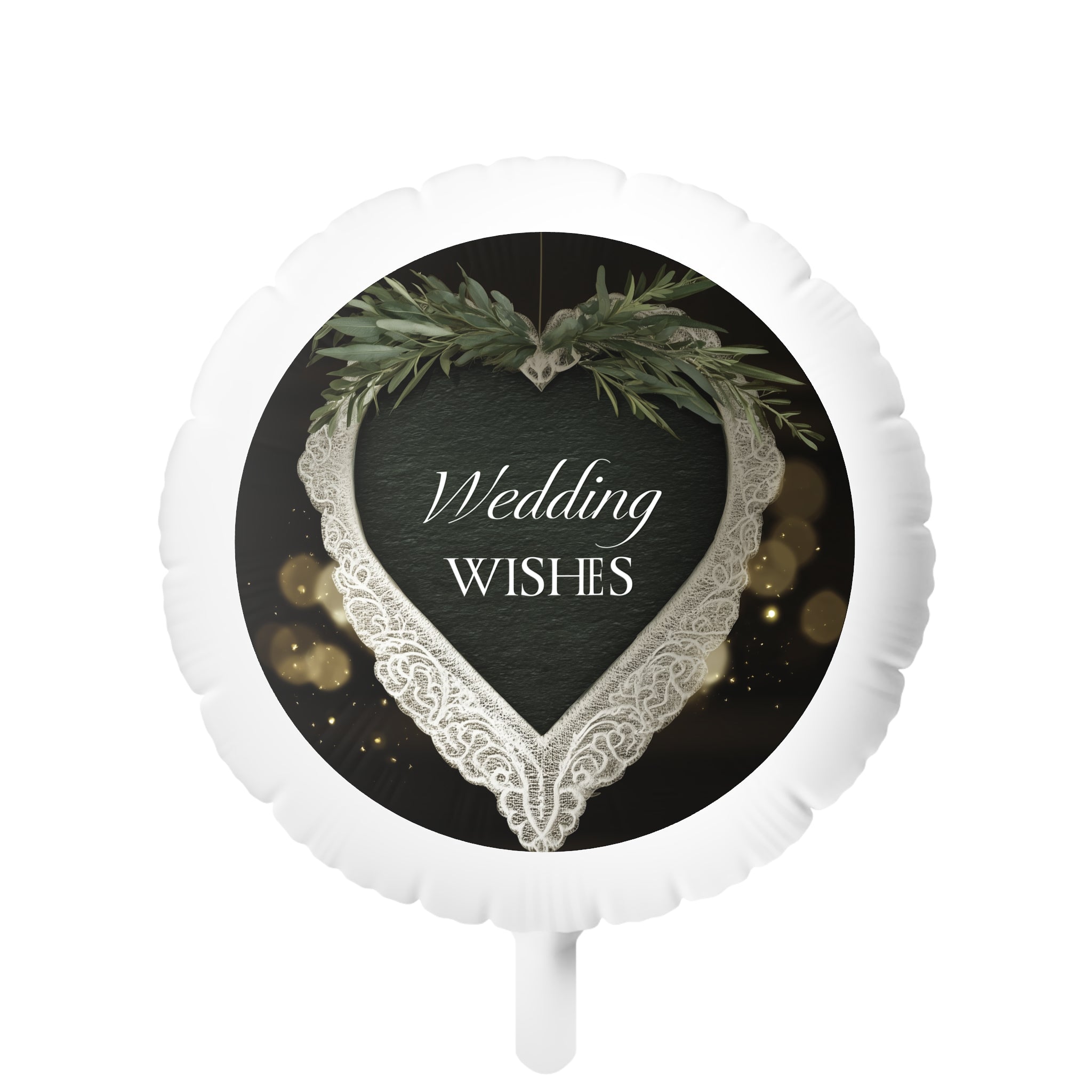 Wedding Wishes Mylar Balloon — Heart Lace Wedding Balloon