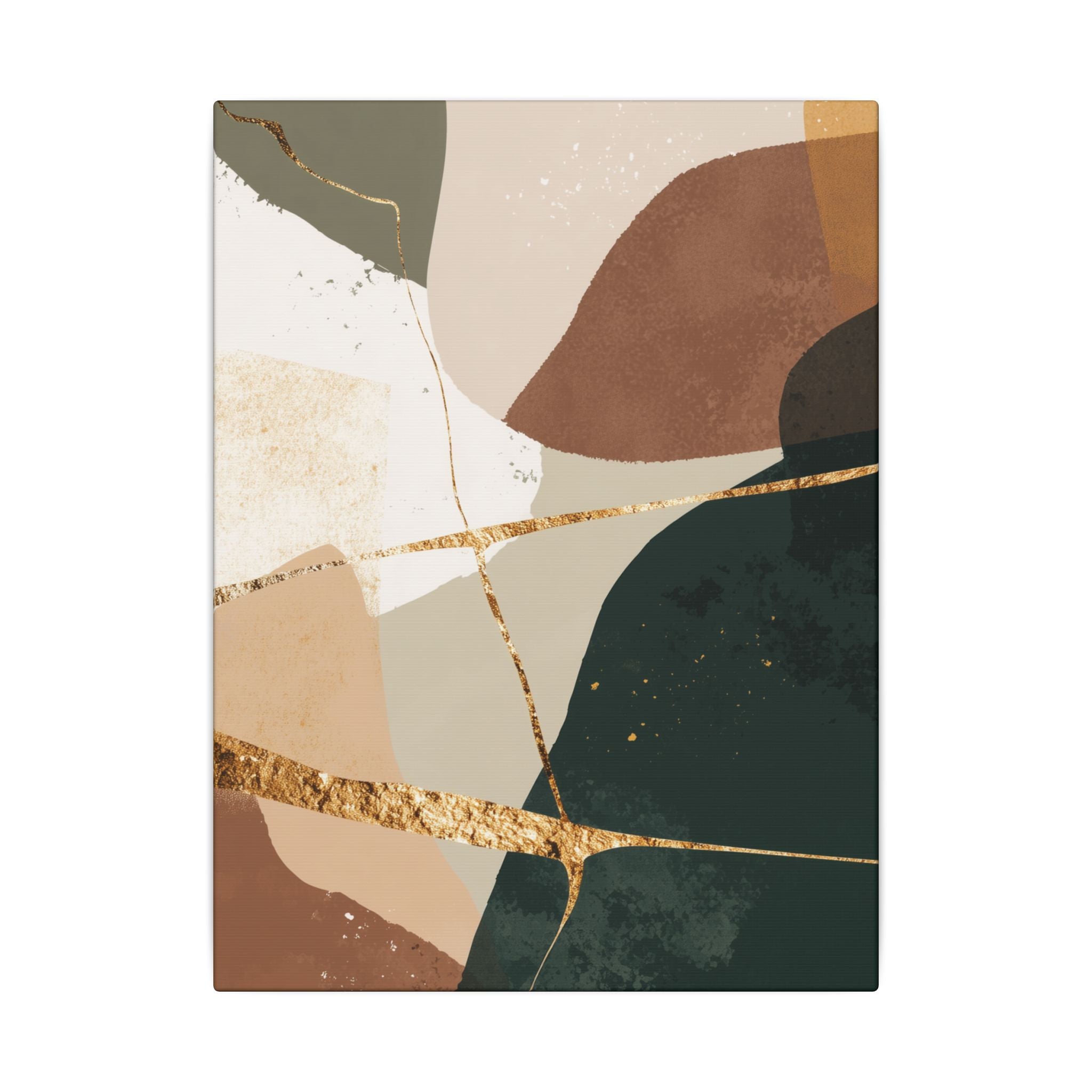 Canvas Print, Abstract Earthy Gold Wall Art, Modern Designer Home Decor, Stretched Matte Canvas; Thick, Multi-Size, Office Decor