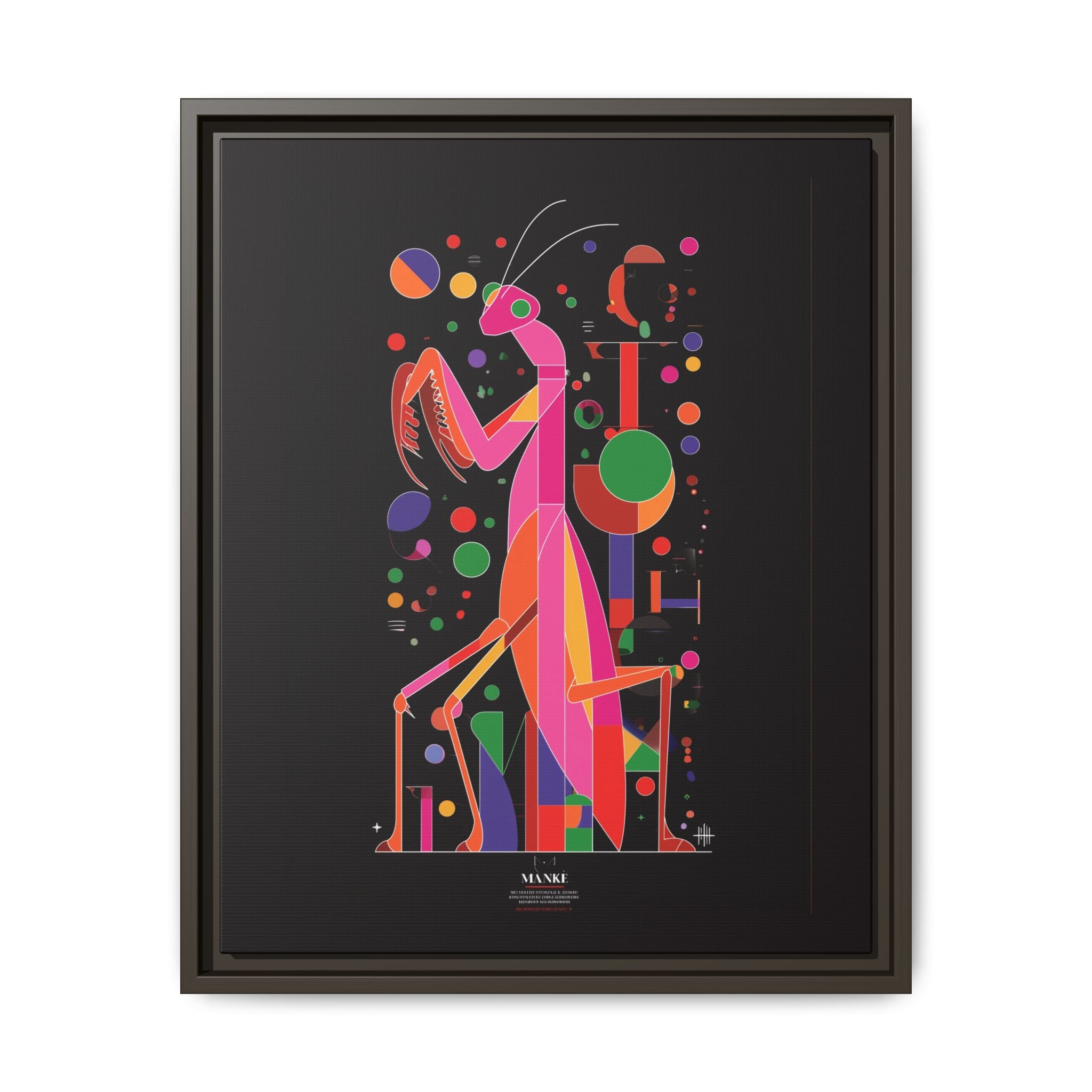 Mantis Geometrica Framed Print : Cubist Insect Design, Vibrant Graphic Poster Art   |   Custom Orders Available