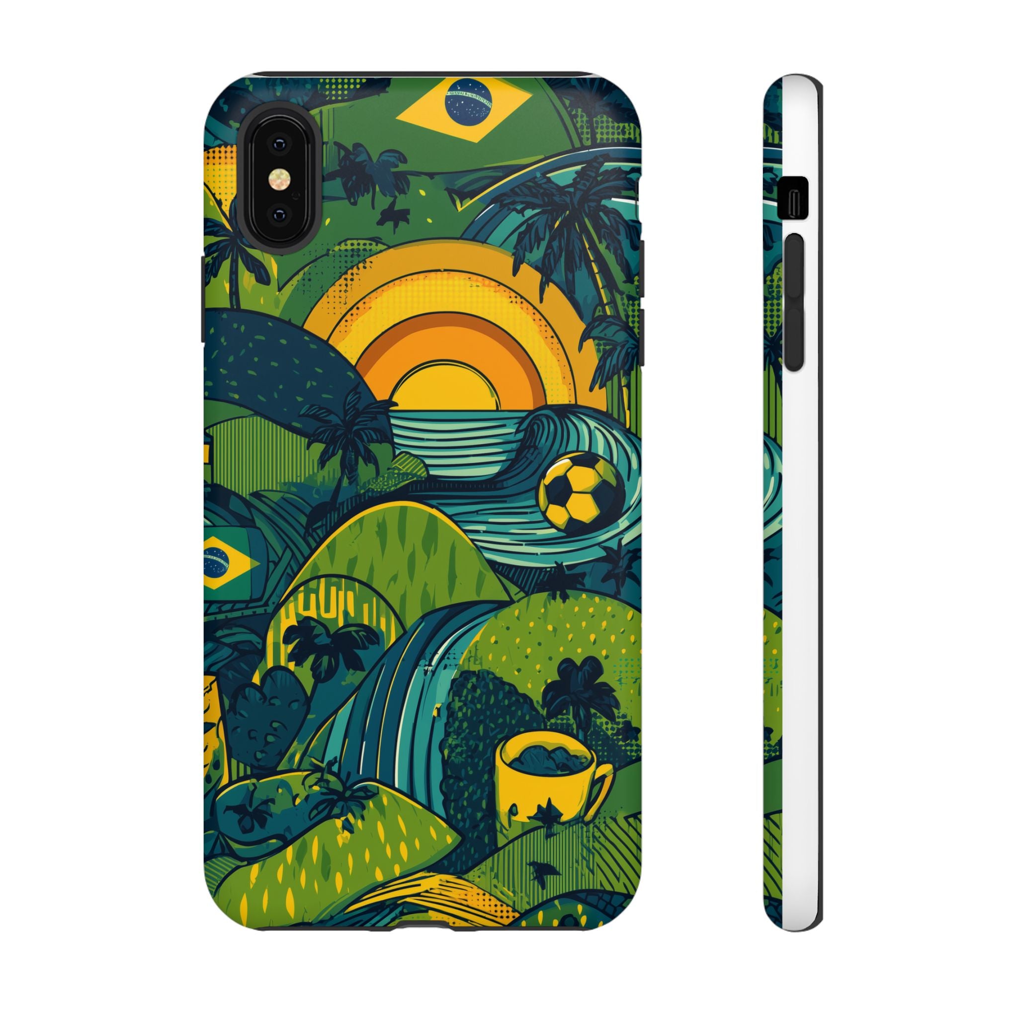 Brazil Tough Cases: Sporty Tropical Phone Case, Fun Beach Vibe Phone Accessory, Summer Travel Gift, Colorful Phone Cover, Casual Style Tech