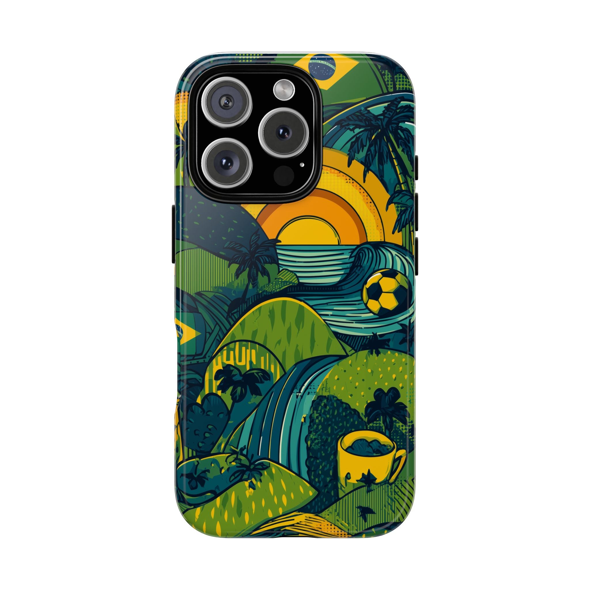 Brazil Tough Cases: Sporty Tropical Phone Case, Fun Beach Vibe Phone Accessory, Summer Travel Gift, Colorful Phone Cover, Casual Style Tech