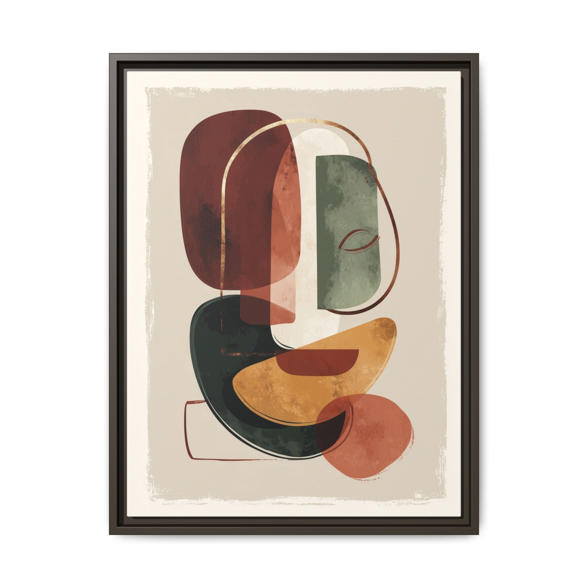 Layered Geometries: Mid-Century Modern Composition, Organic Abstract Design, Translucent Intersecting Shapes   |   Custom Orders Accepted