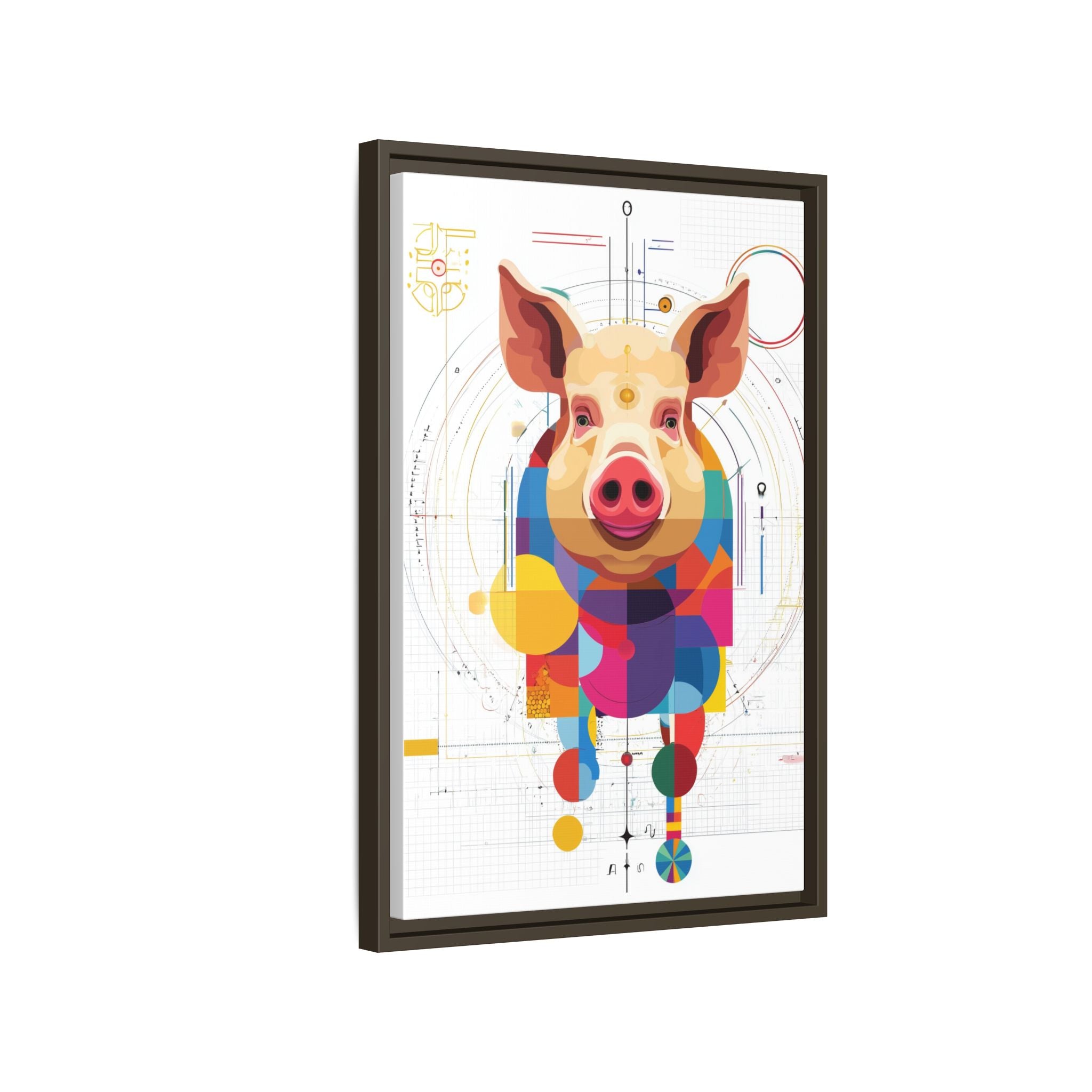 Geometric Pig: Digital Cubist Portrait, Mathematical Animal Abstraction   |    Custom Orders Available