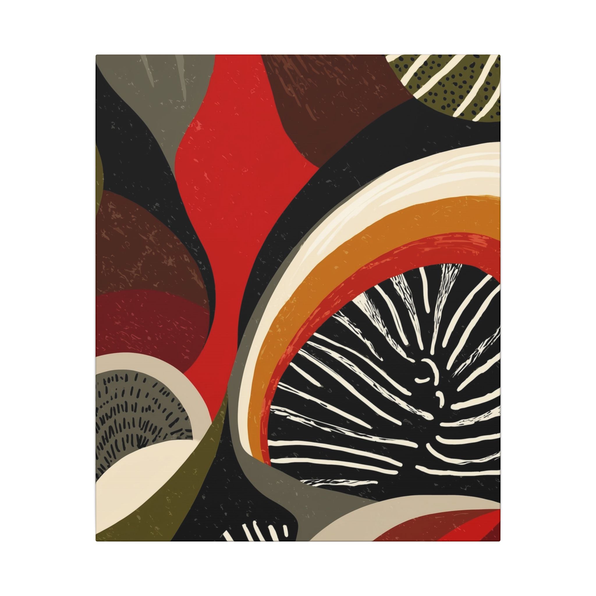 Harmonic Convergence: Organic Geometry, Mid-Century Modern Abstract, Earthy Palette Composition   |   Custom Orders Accepted
