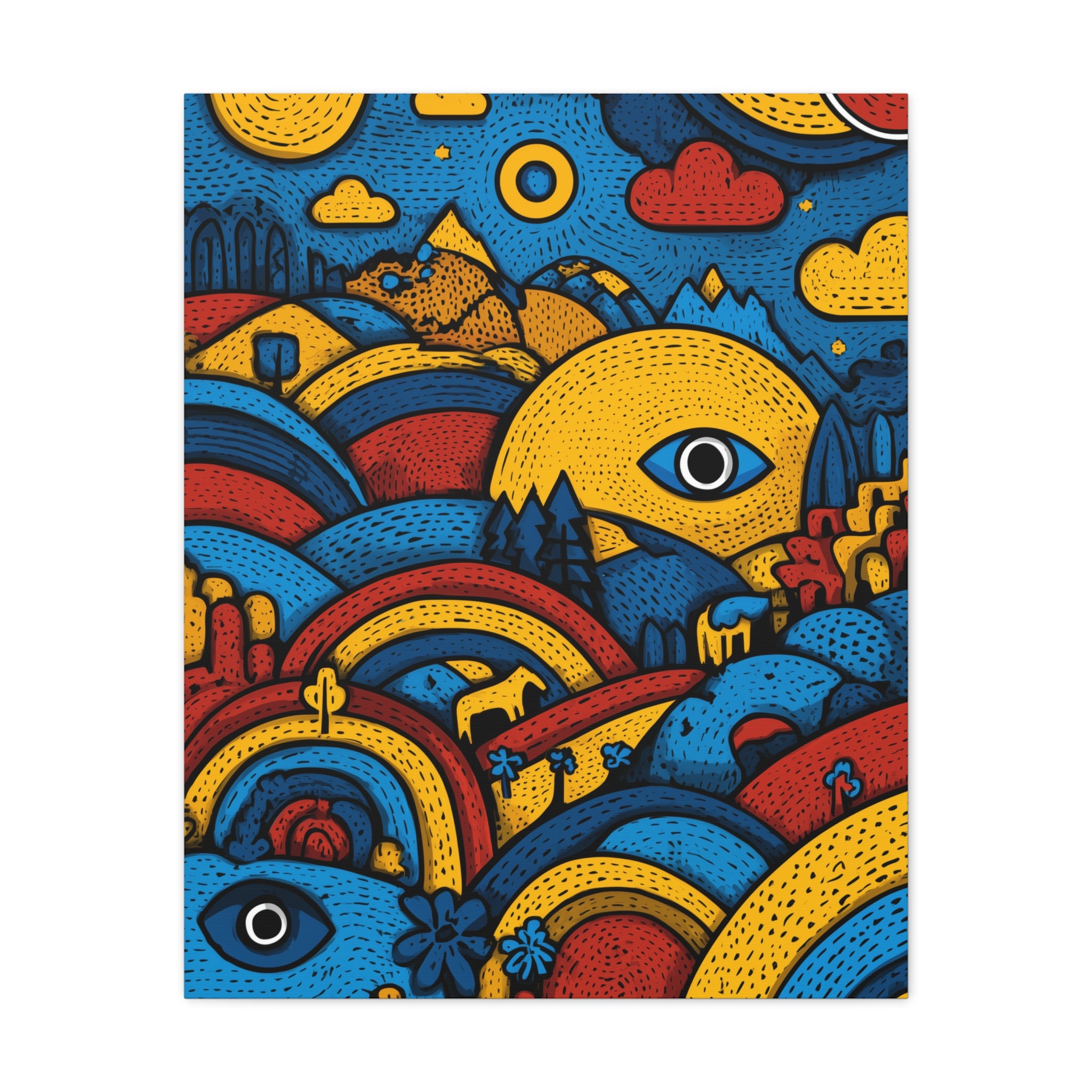 Colorful Landscape Canvas Artwork, Abstract Wall Decor, Home Wall Art, Boho Decor, Eye-catching Art for Living Room